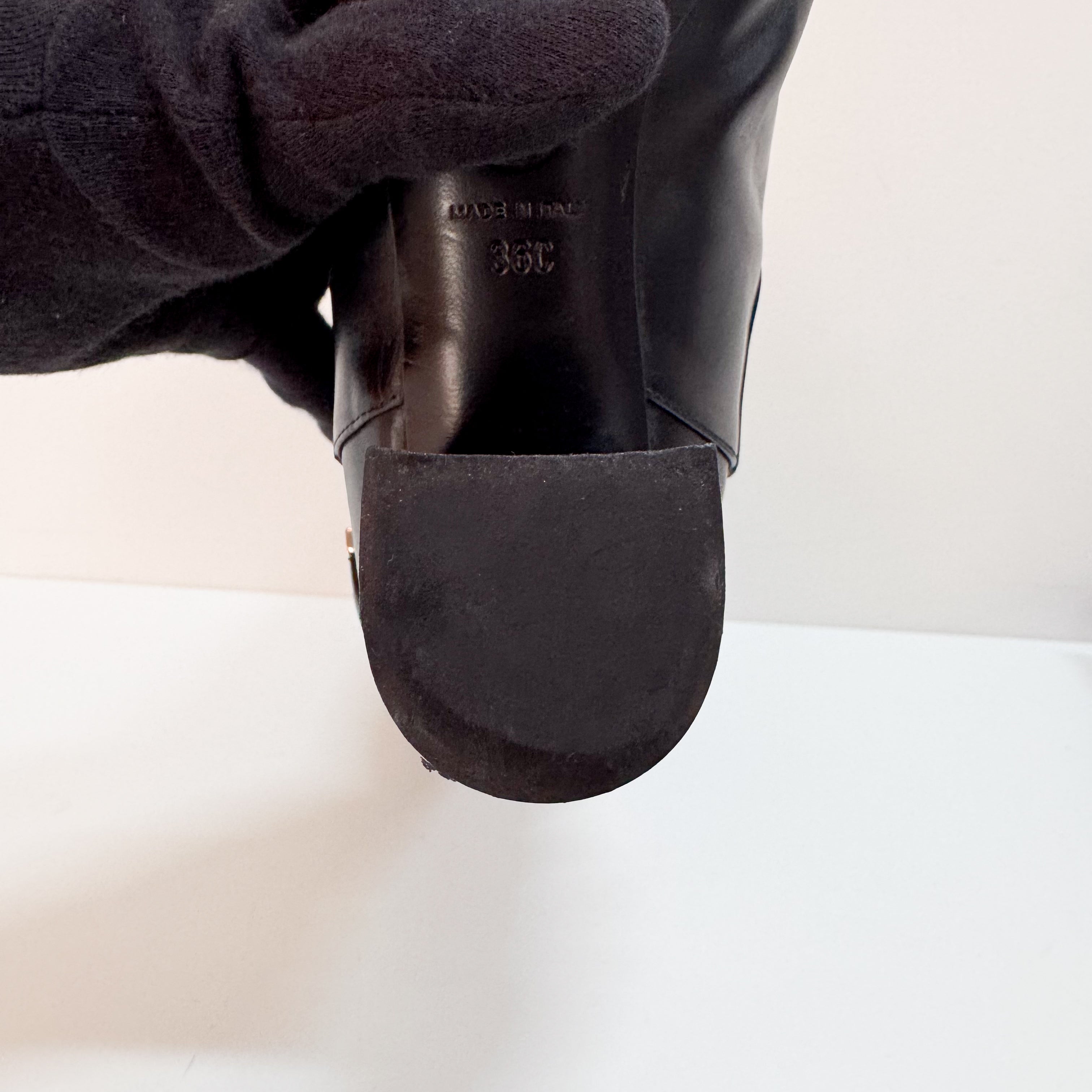 Black Leather Size 36 High Boots