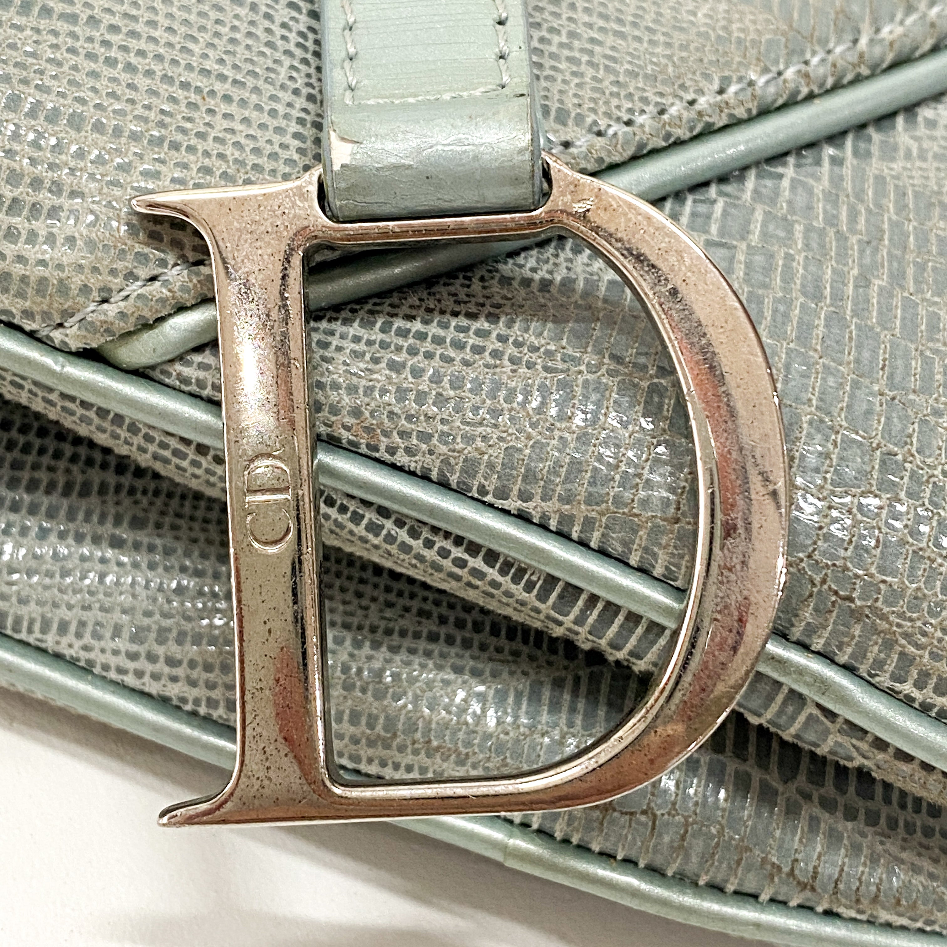 Double Saddle Light Blue Shoulder Bag