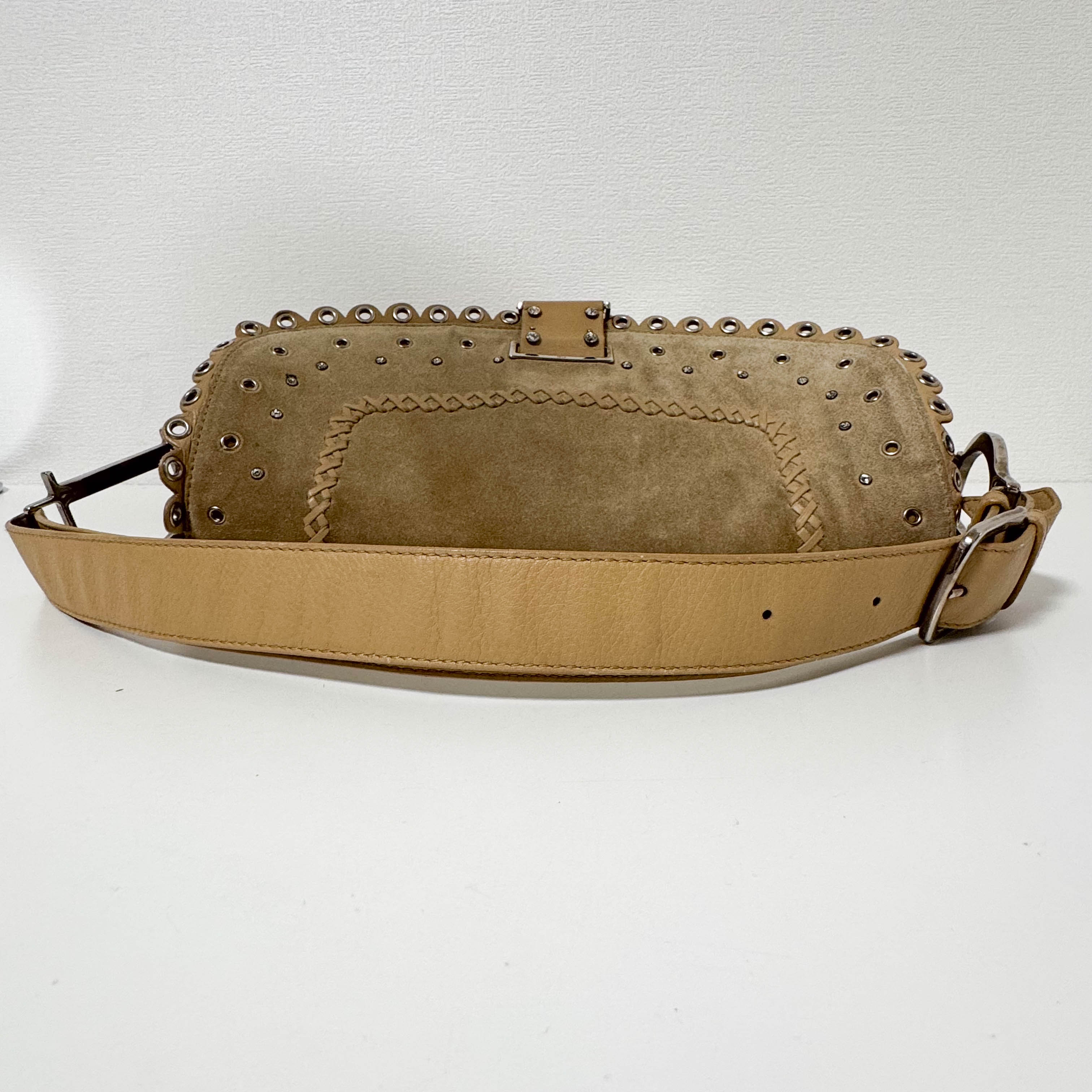 Vintage Suede Beige Shoulder Bag