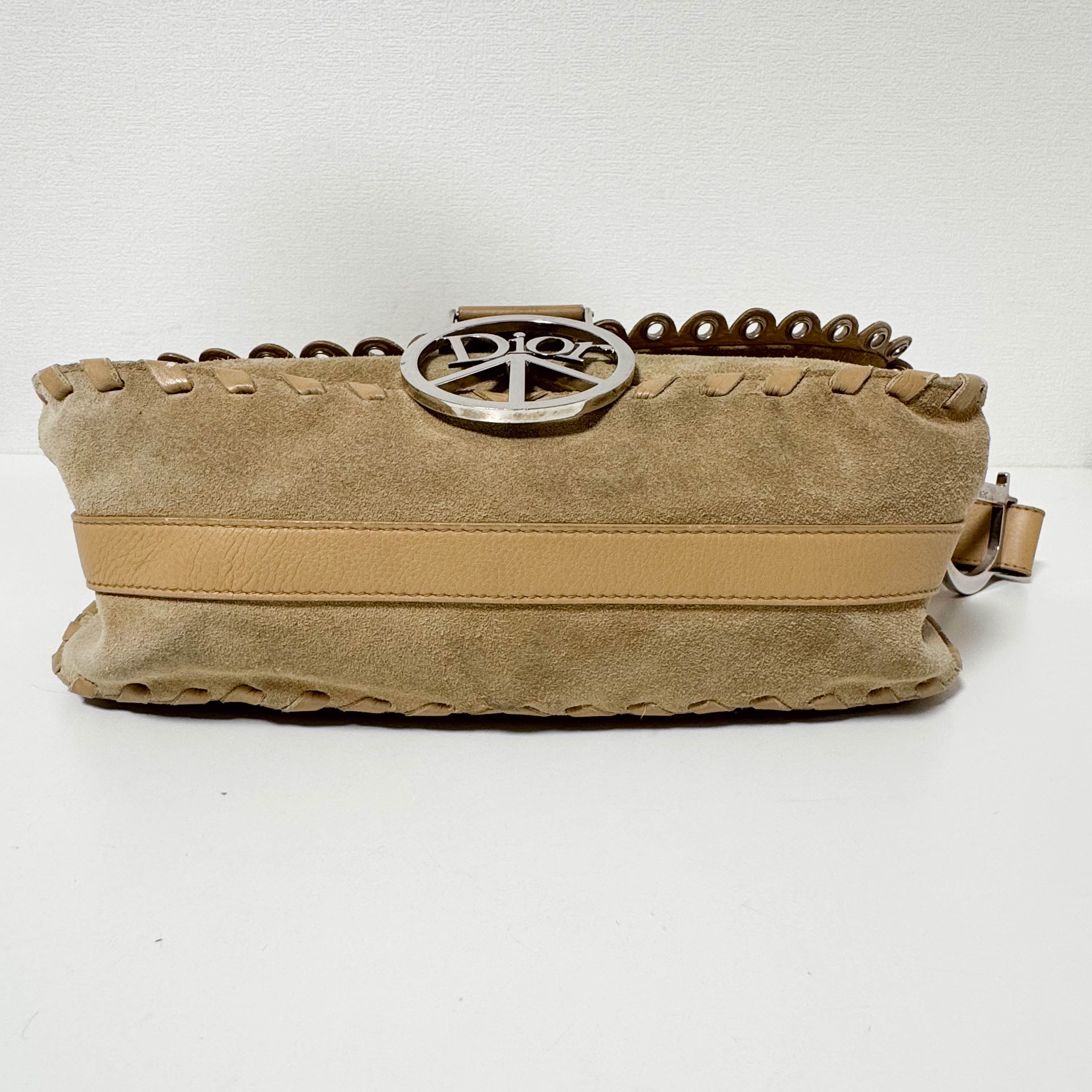 Vintage Suede Beige Shoulder Bag
