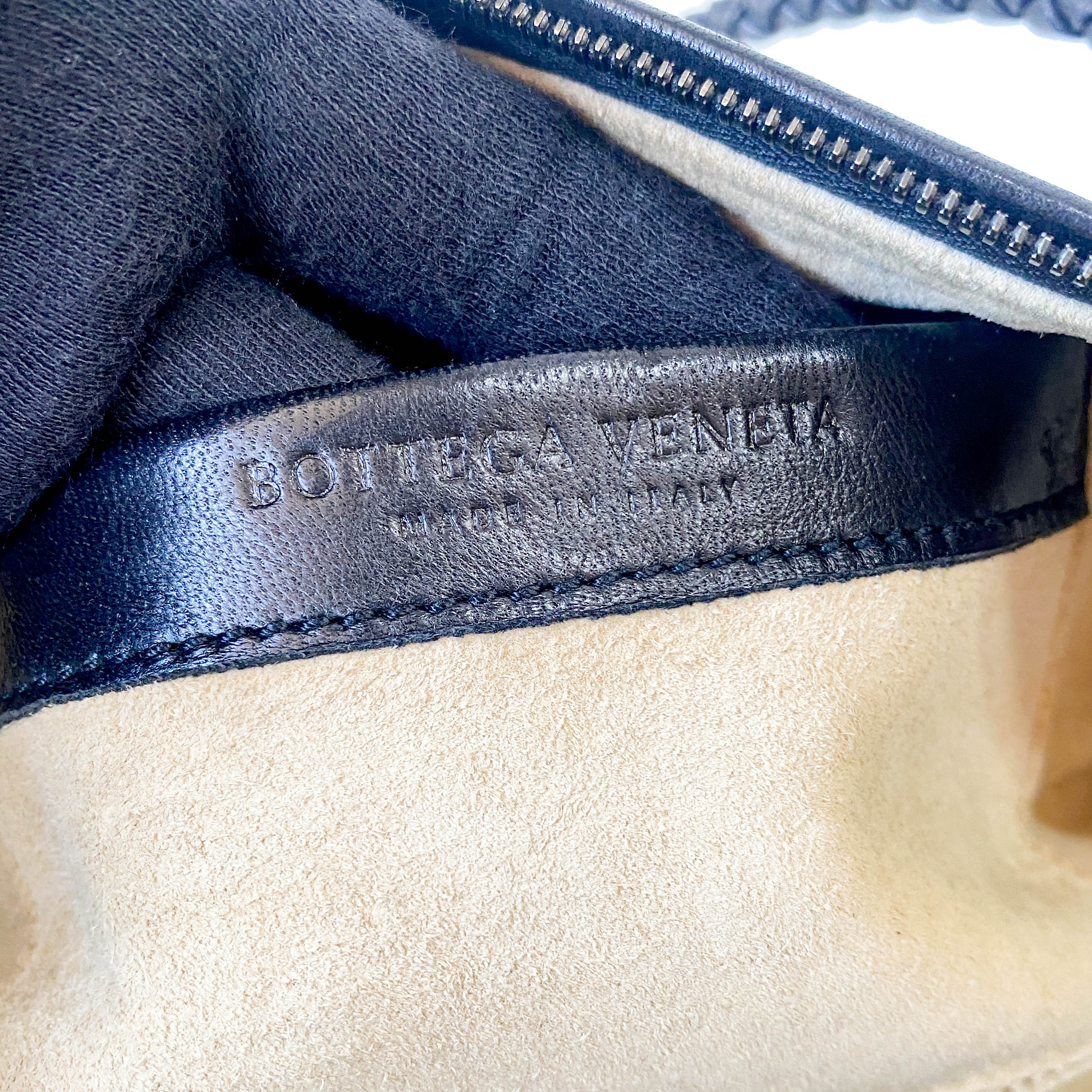 Intrecciato Black Leather Bowling Bag