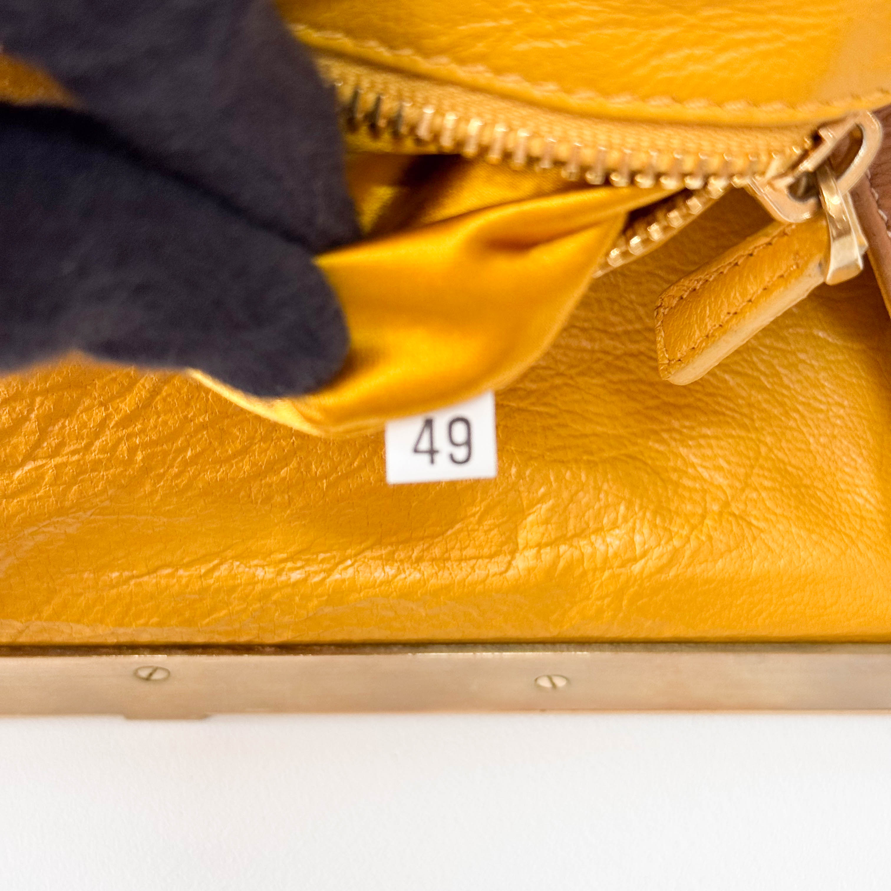 Brown Leather Gold Chain Shoulder Bag