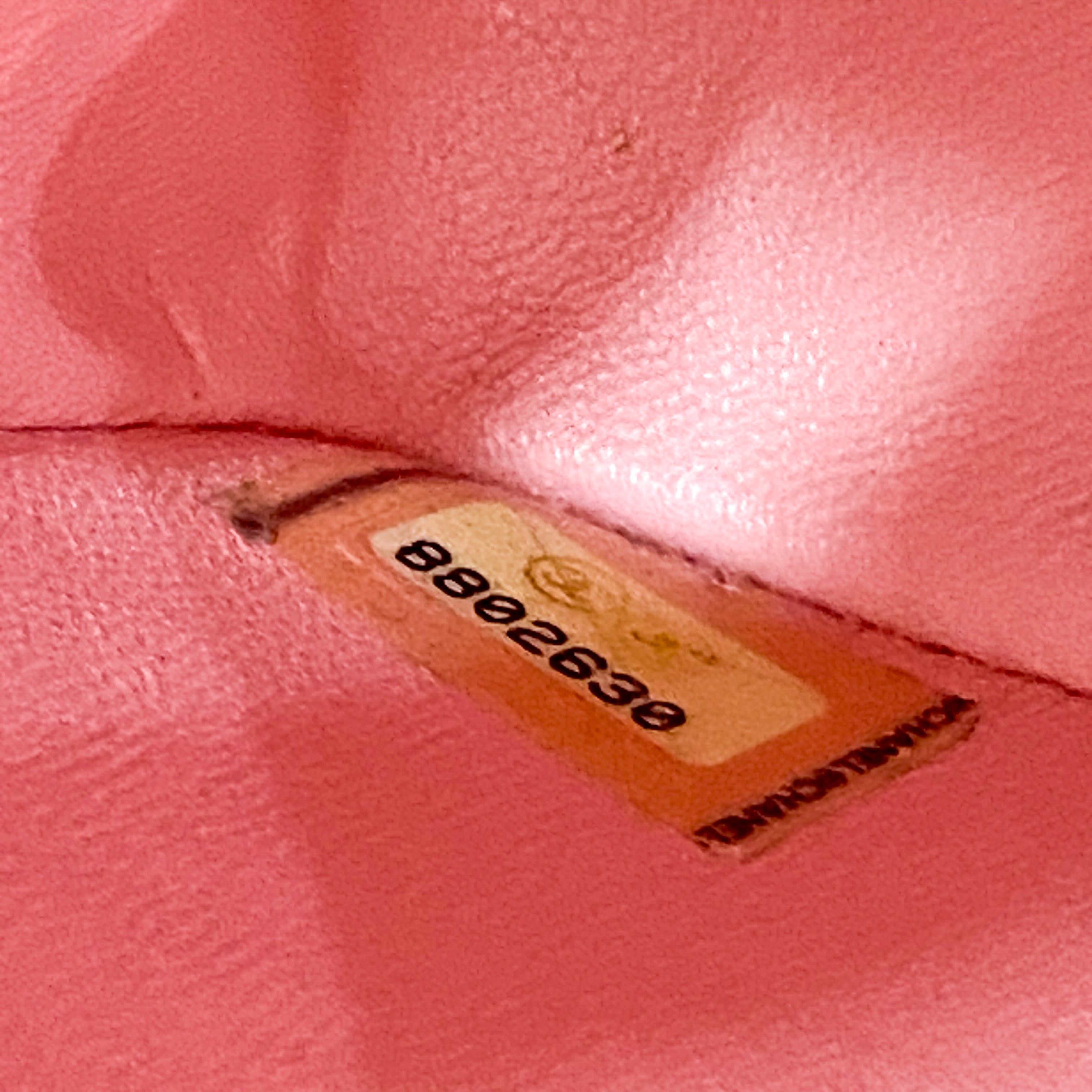 Classic Flap Pink Lambskin Mini Square Matelassé Bag