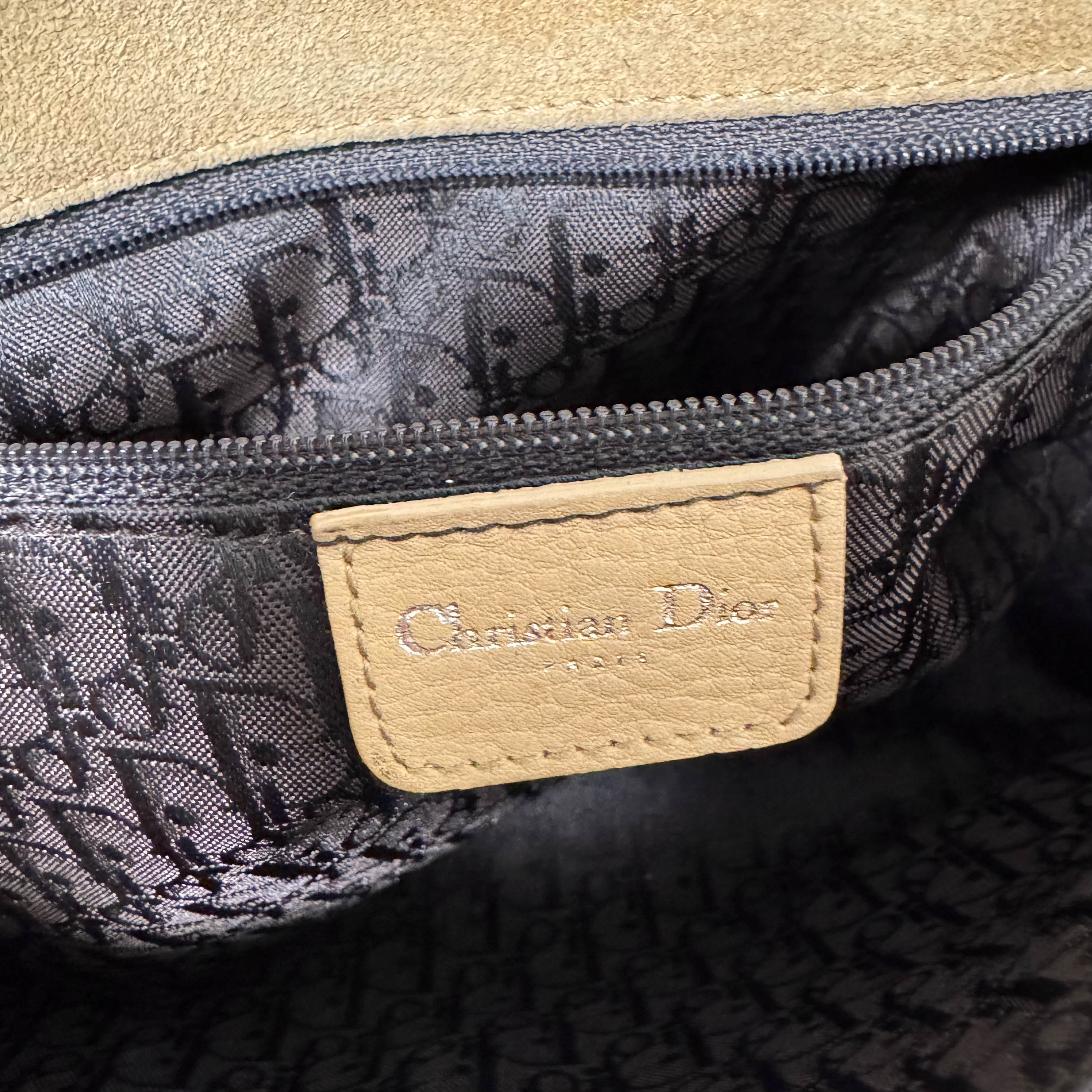 Vintage Suede Beige Shoulder Bag