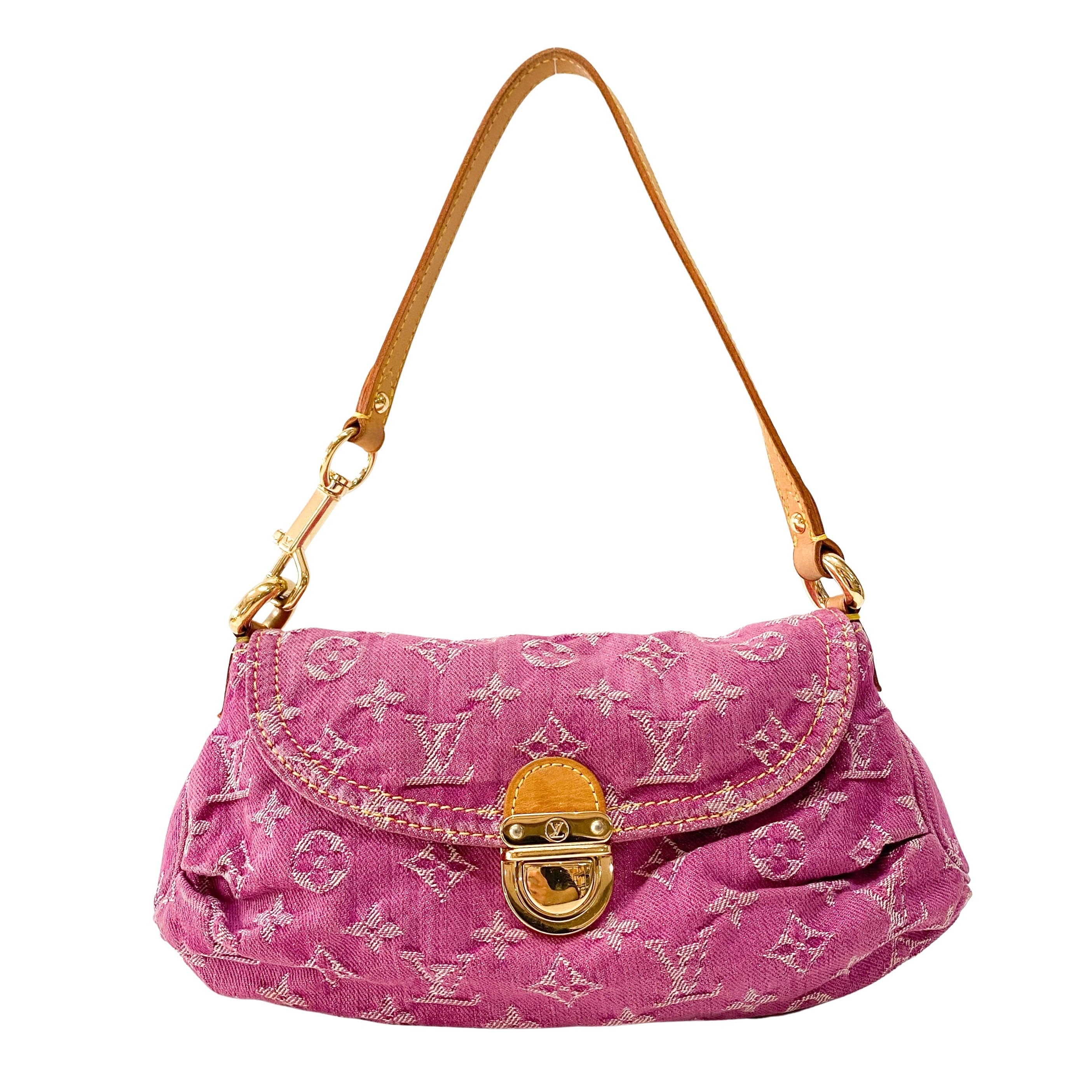 Monogram Pink Denim Mini Pleaty