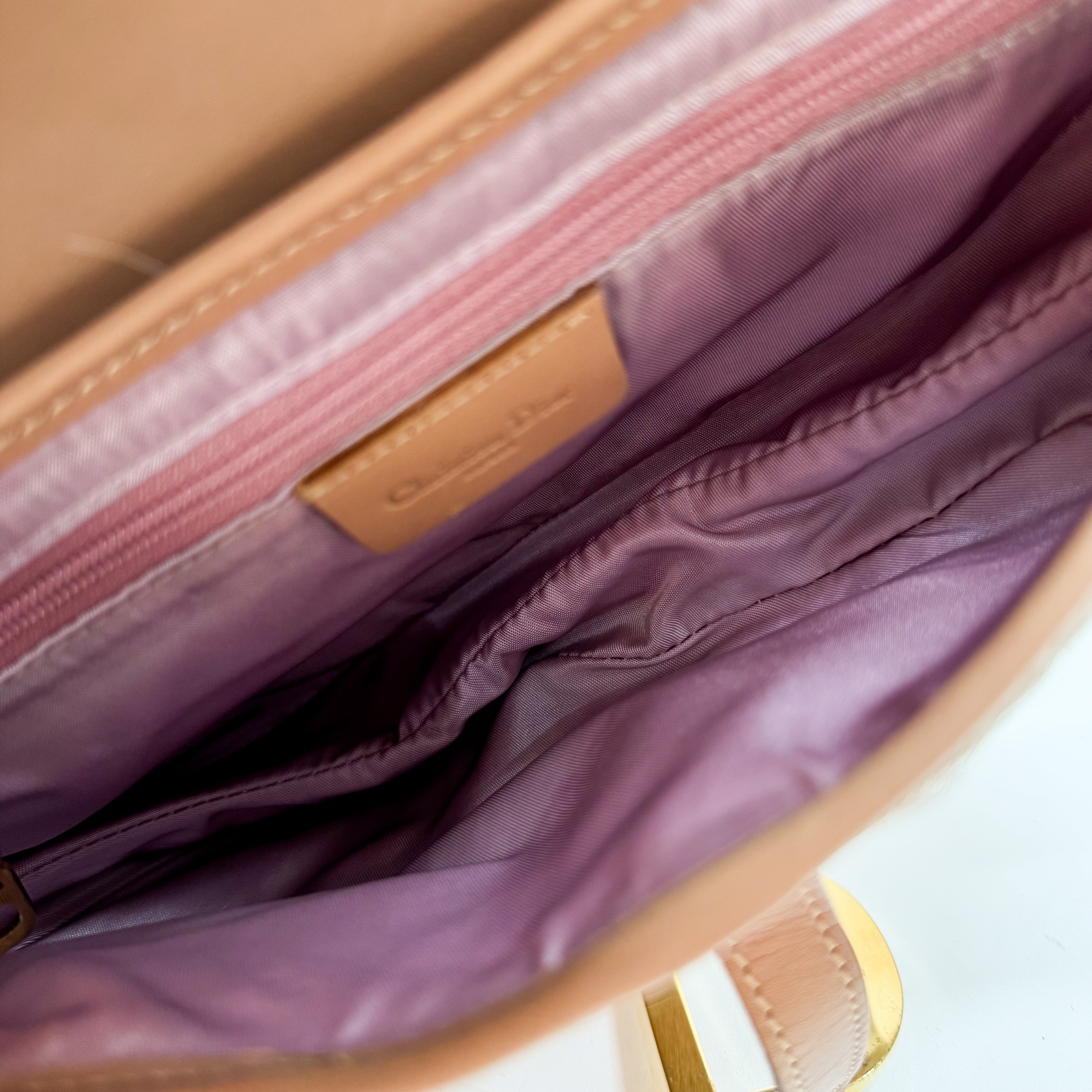 Beige Pony Hair Saddle Bag