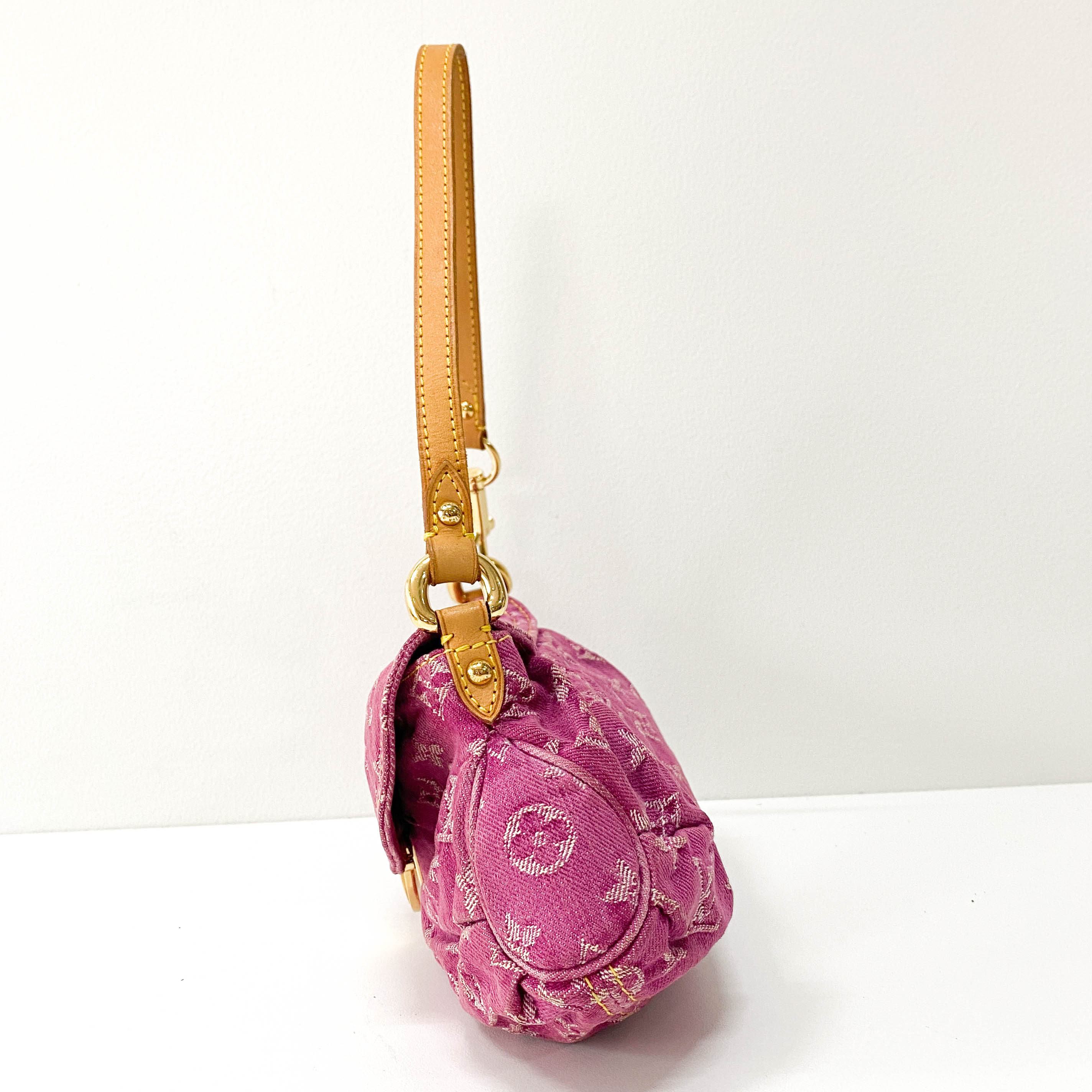 Monogram Pink Denim Mini Pleaty