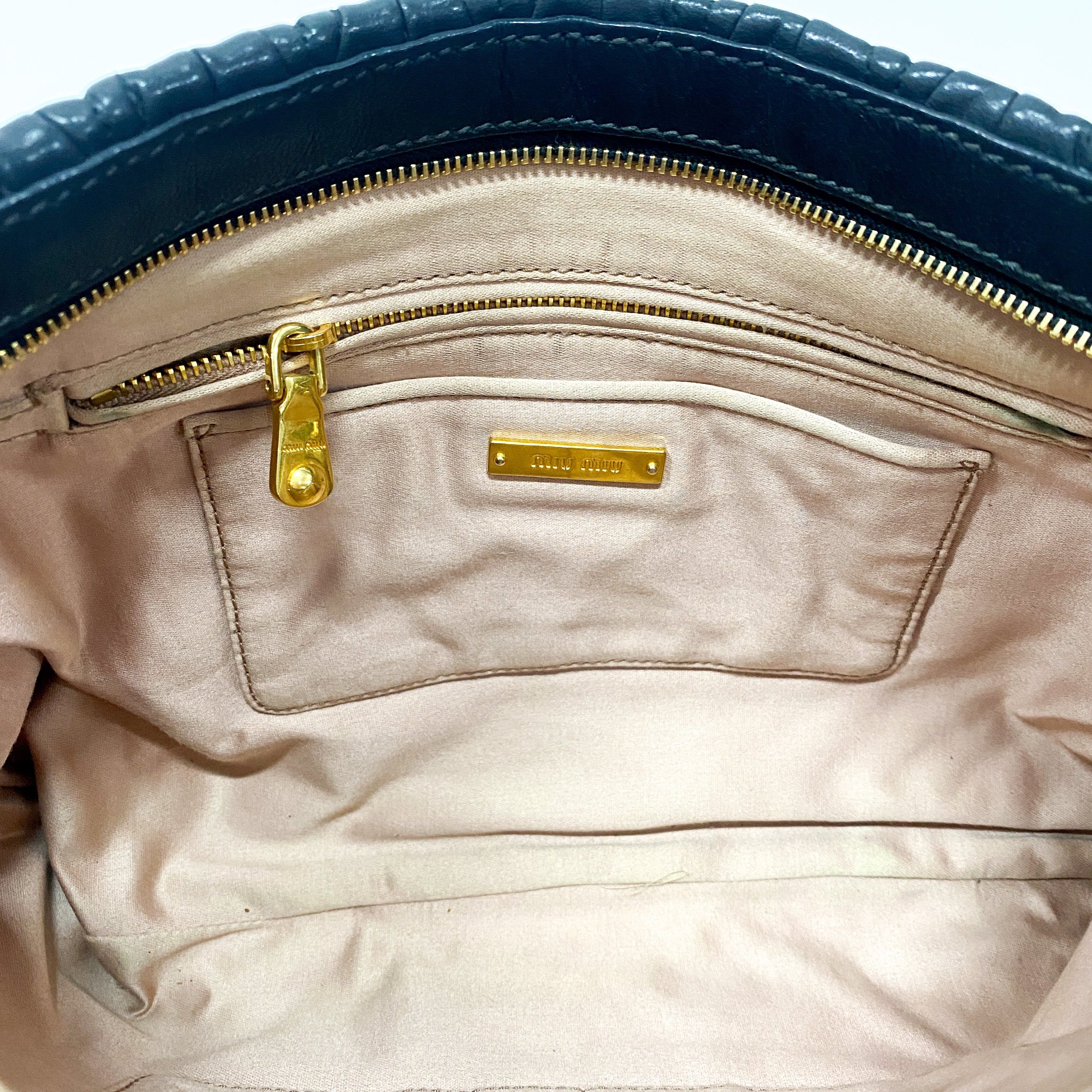 Matelasse Black Leather Clutch Bag