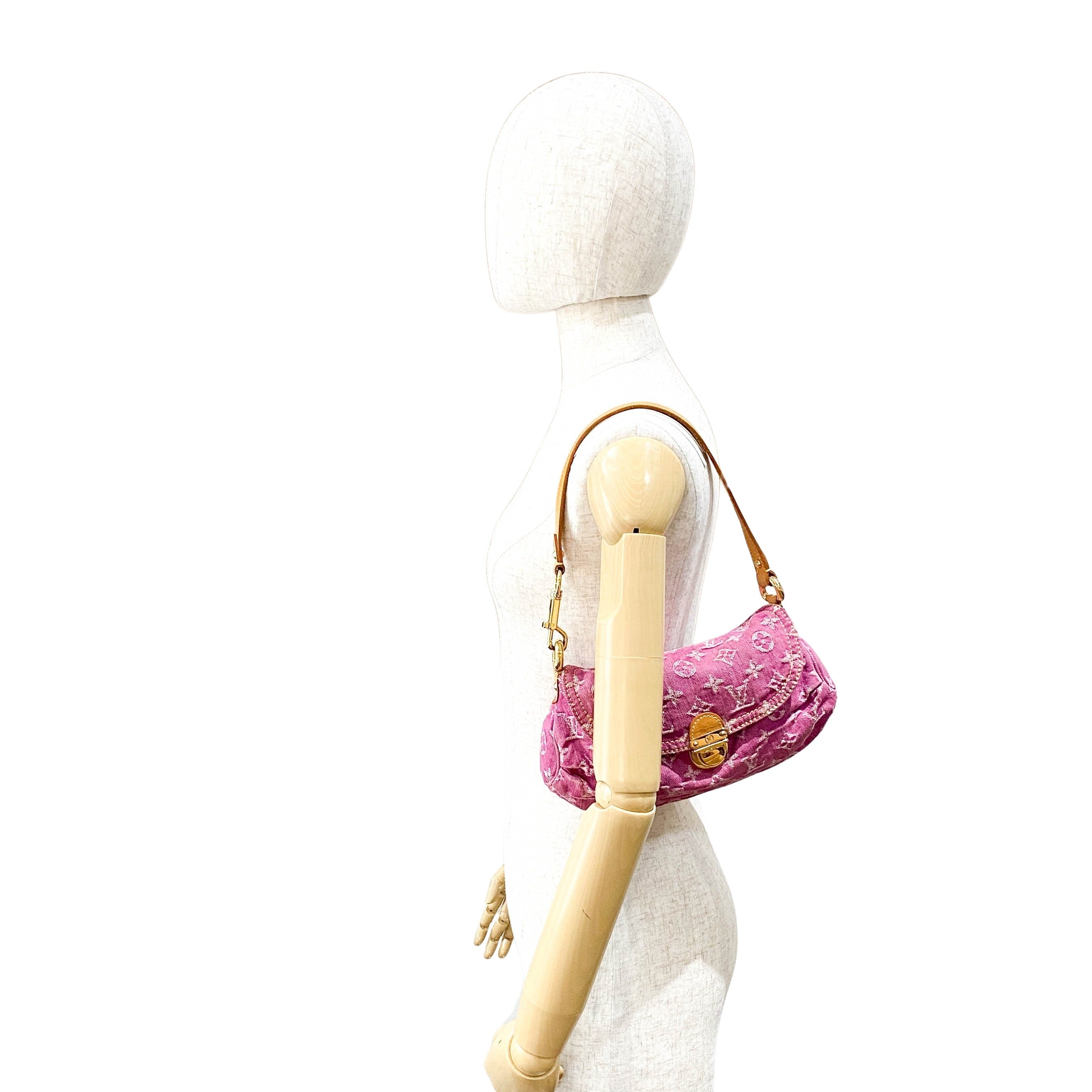 Monogram Pink Denim Mini Pleaty