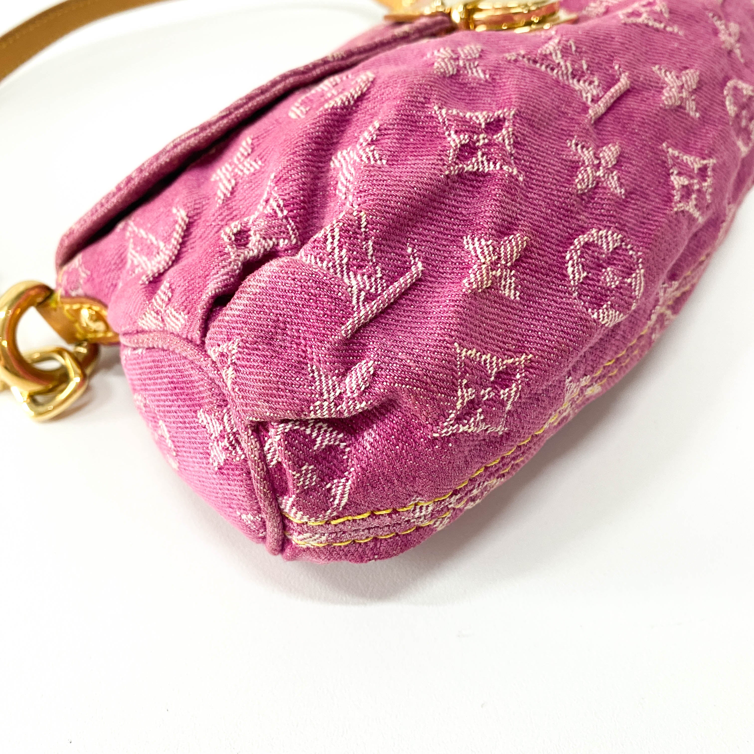 Monogram Pink Denim Mini Pleaty