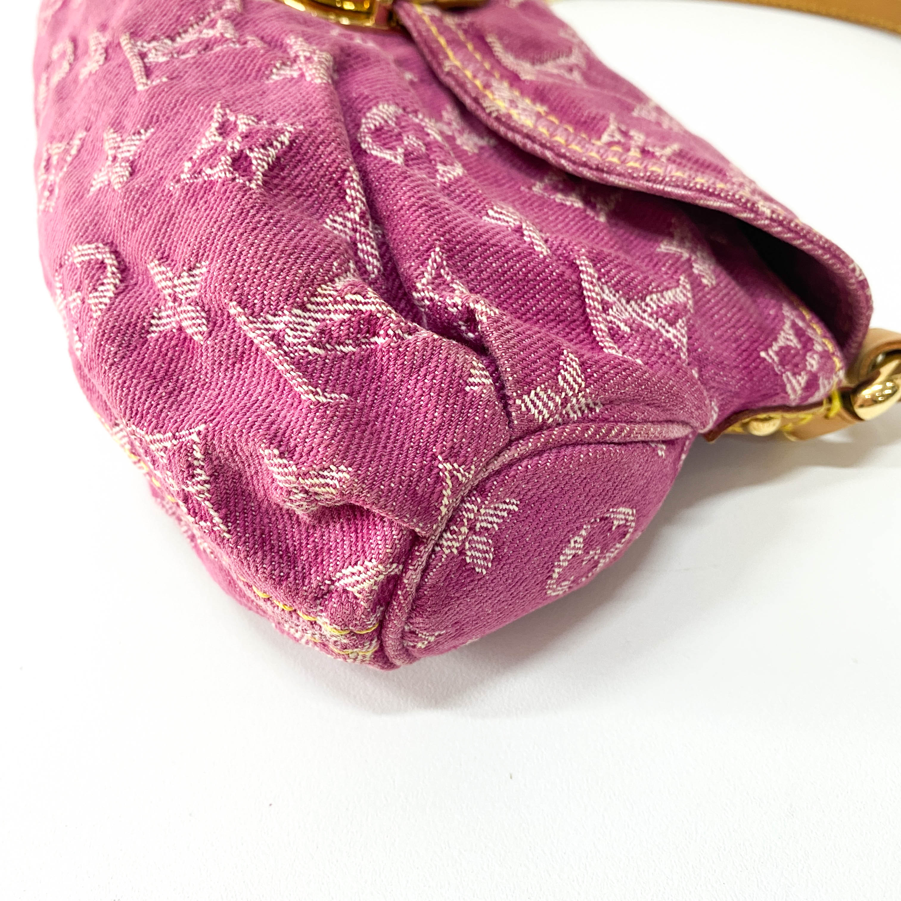 Monogram Pink Denim Mini Pleaty