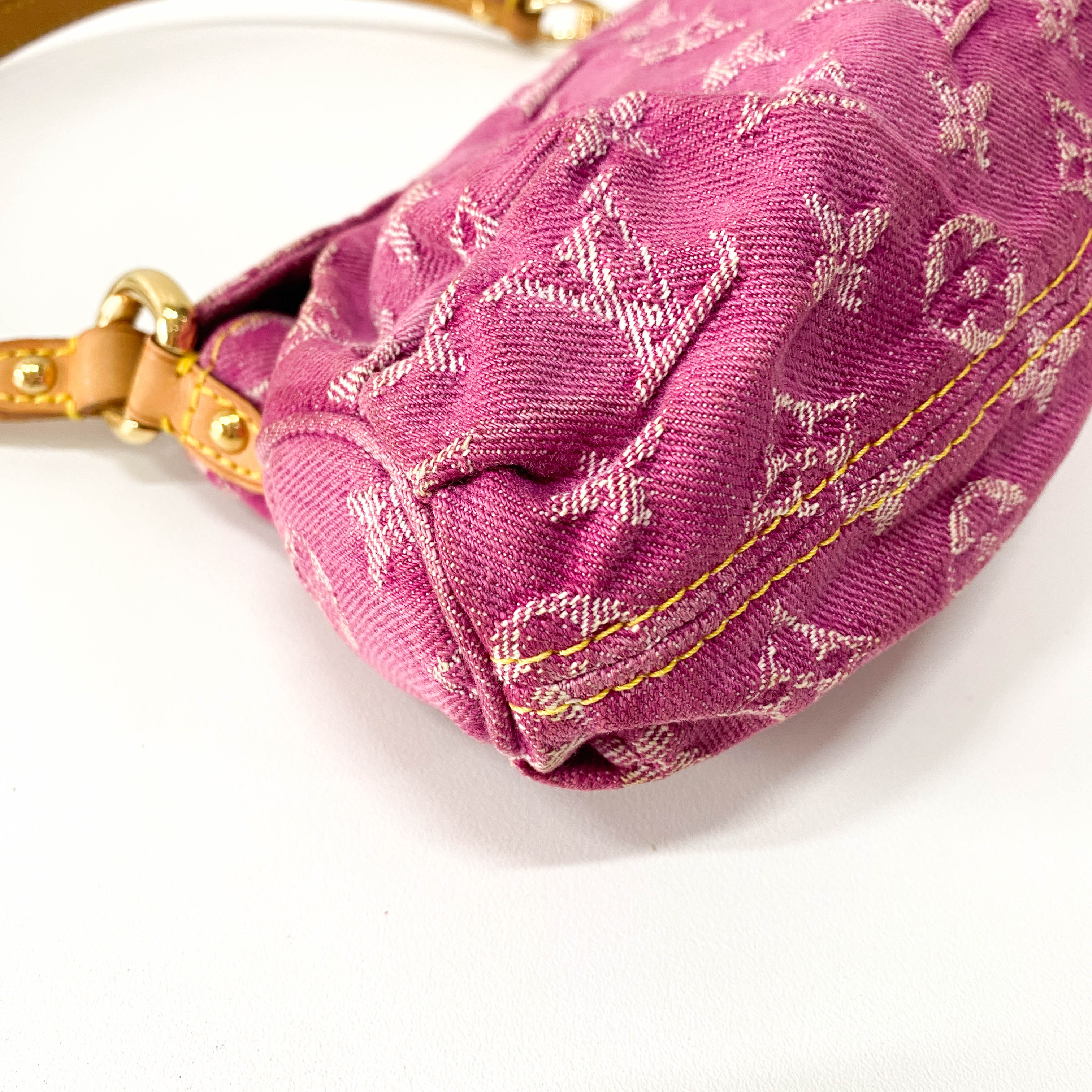 Monogram Pink Denim Mini Pleaty