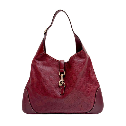 Guccissima Red Leather Hobo Bag