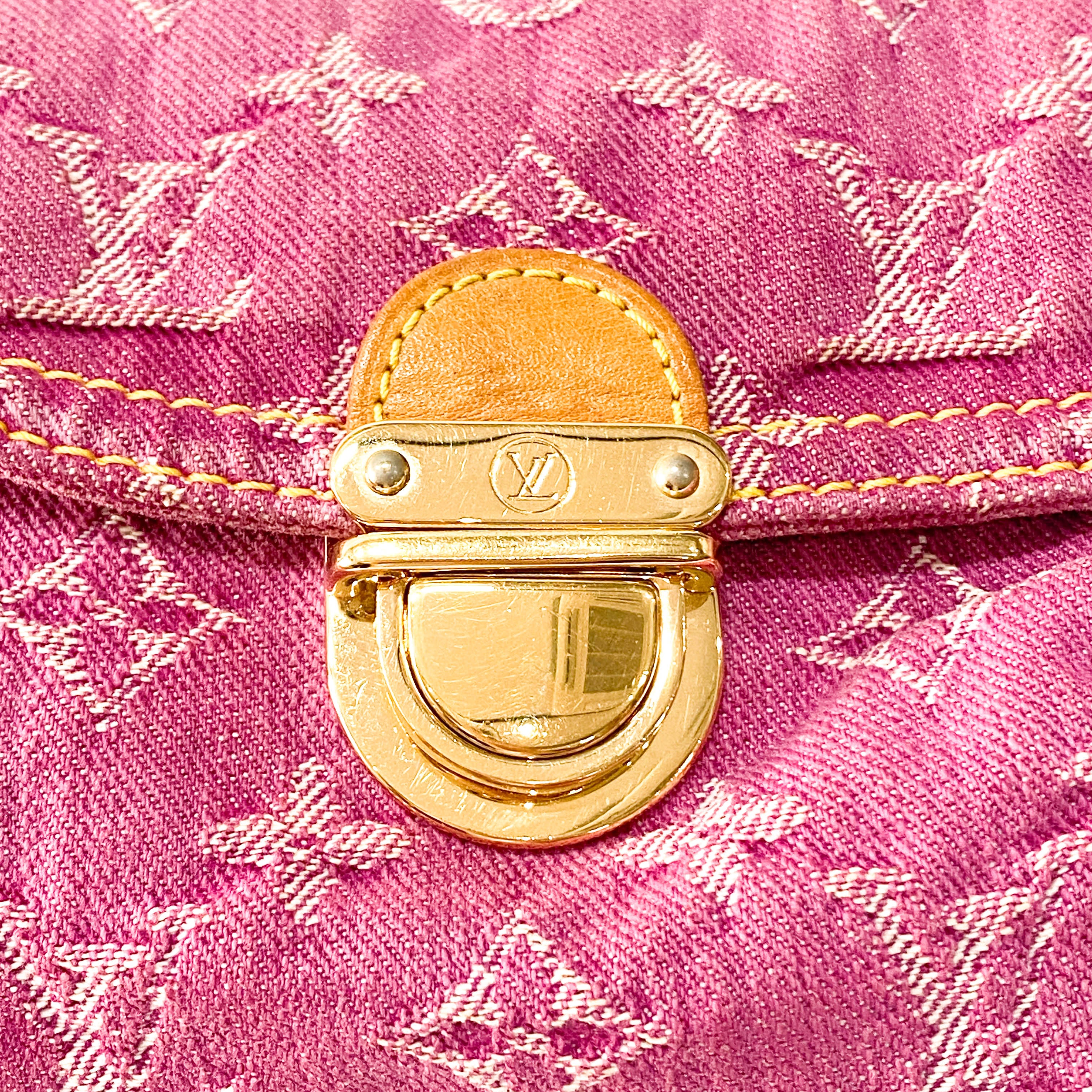 Monogram Pink Denim Mini Pleaty