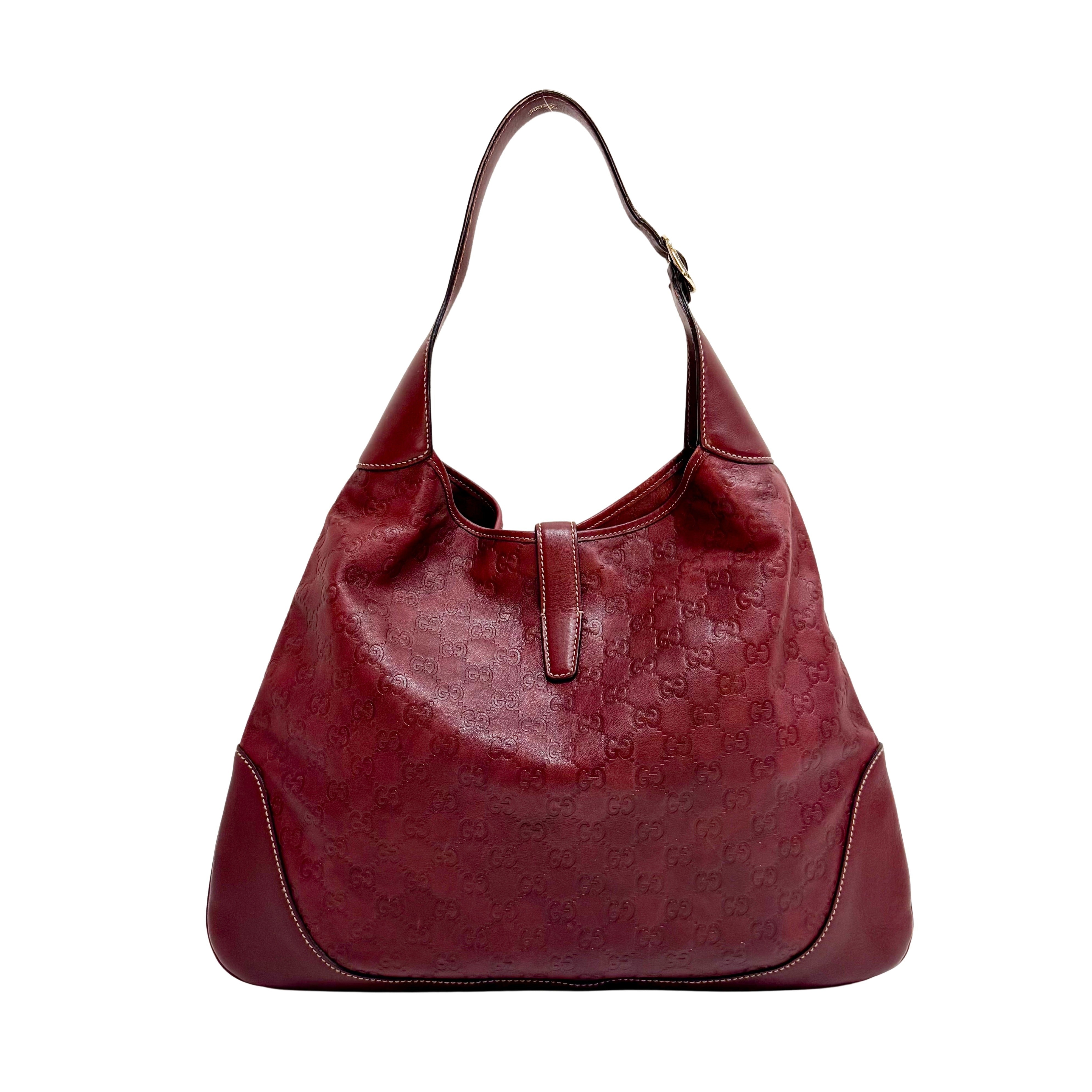 Guccissima Red Leather Hobo Bag