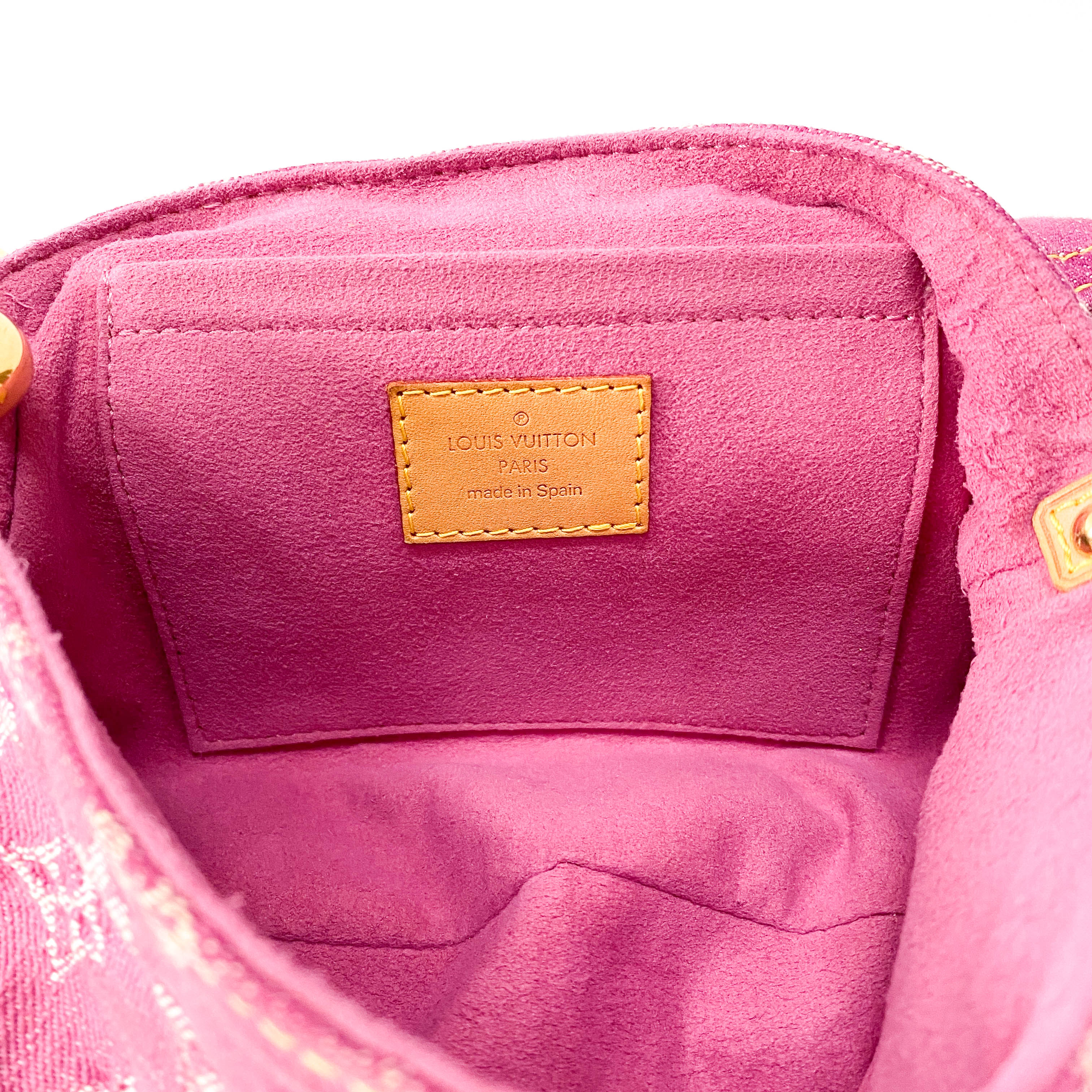 Monogram Pink Denim Mini Pleaty