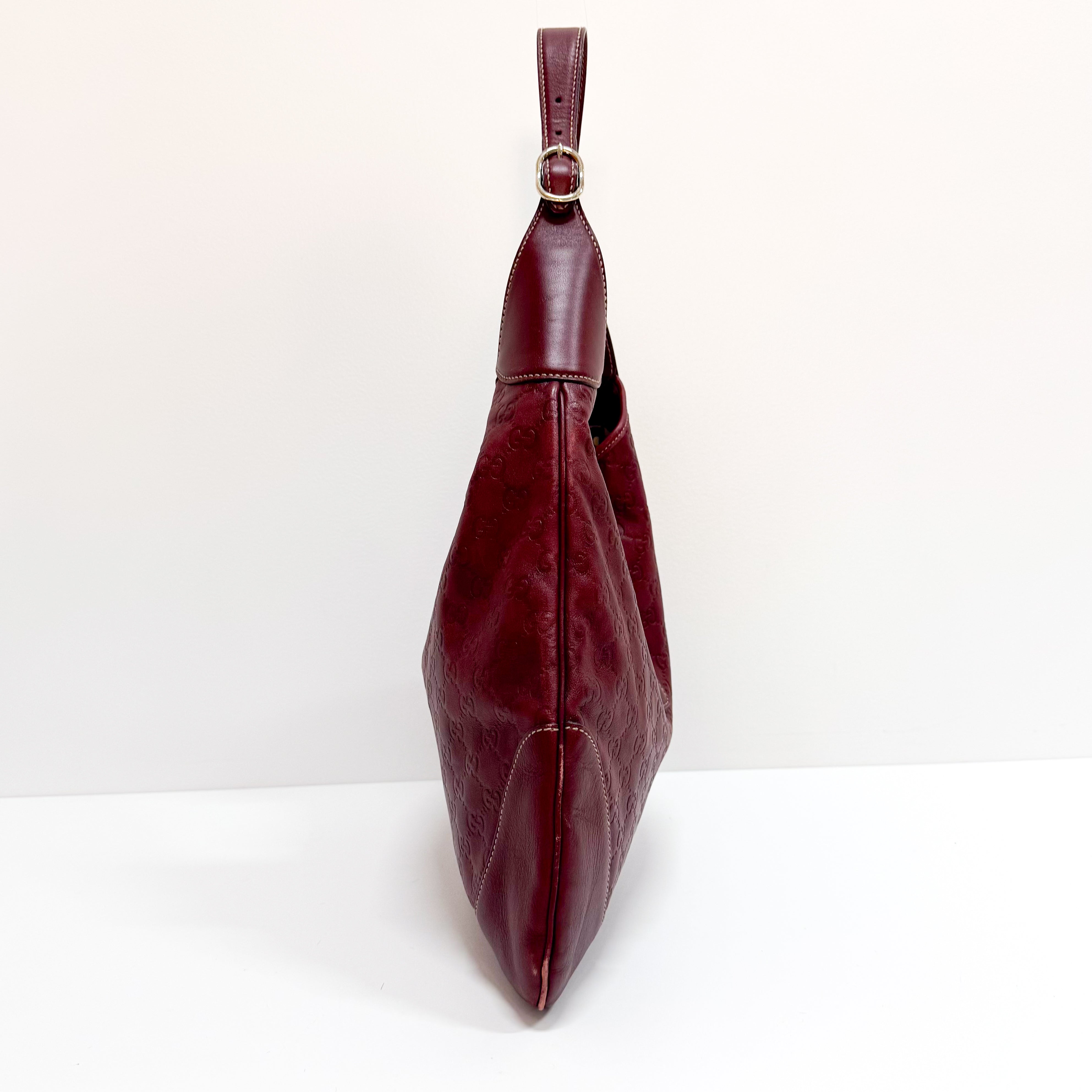 Guccissima Red Leather Hobo Bag