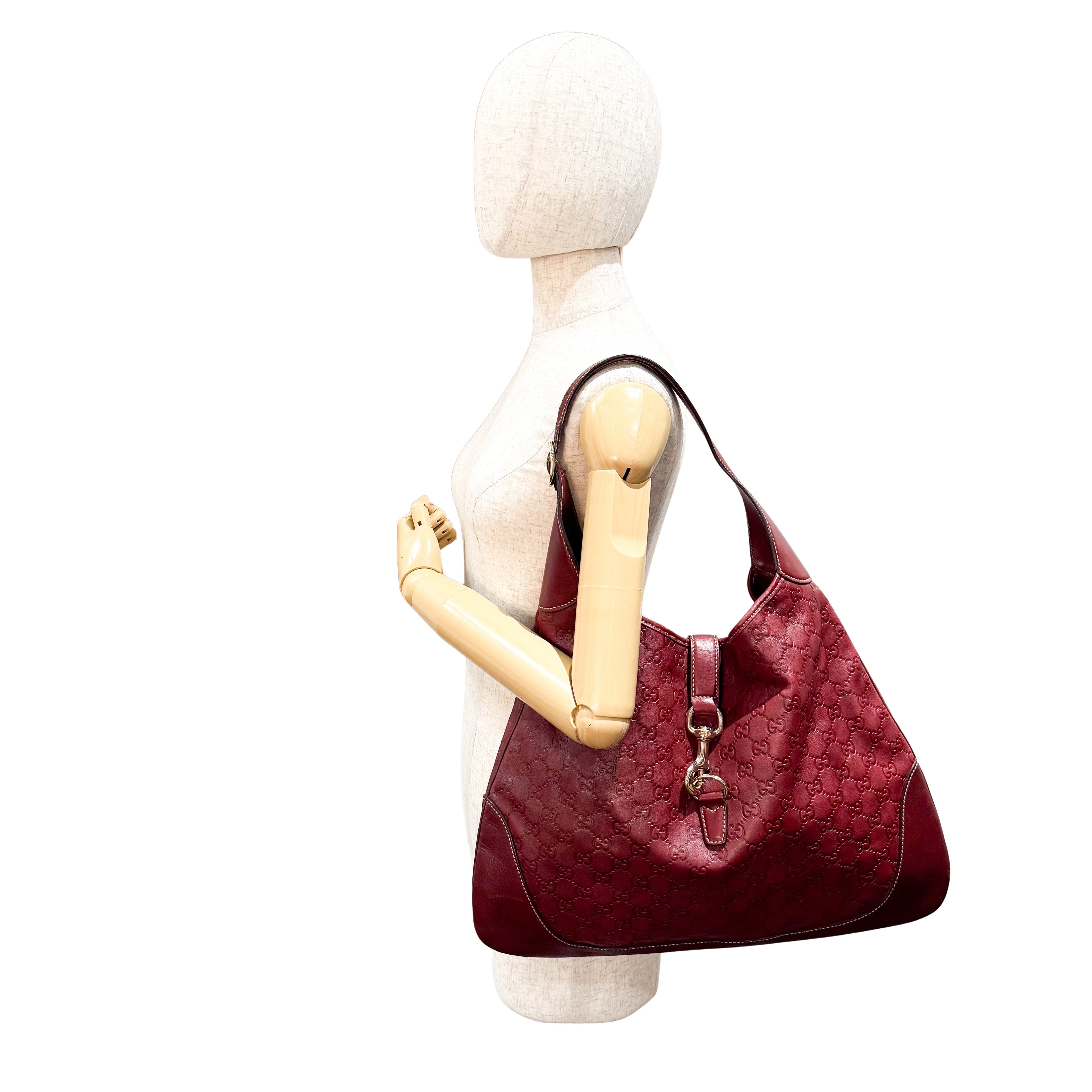 Guccissima Red Leather Hobo Bag