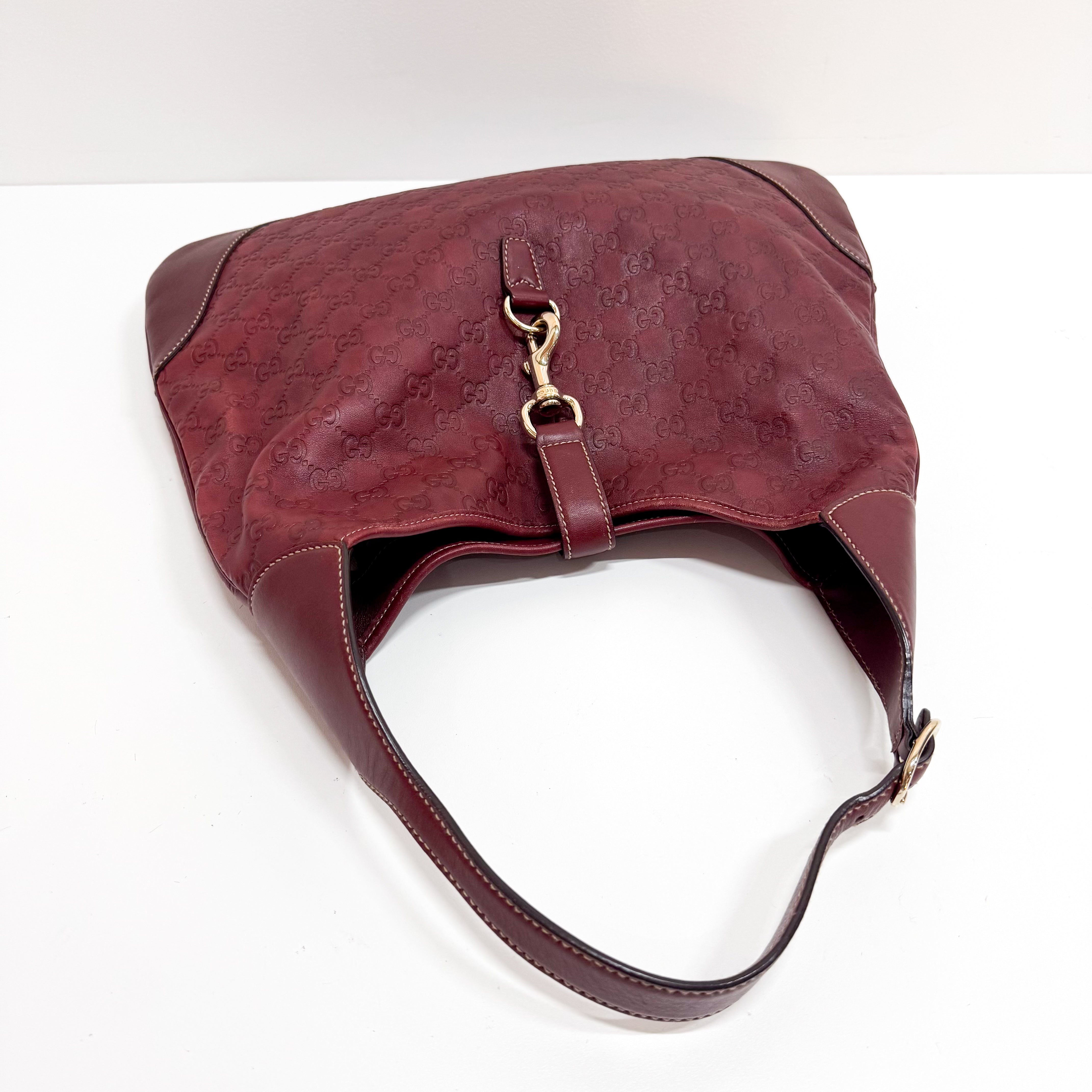 Guccissima Red Leather Hobo Bag