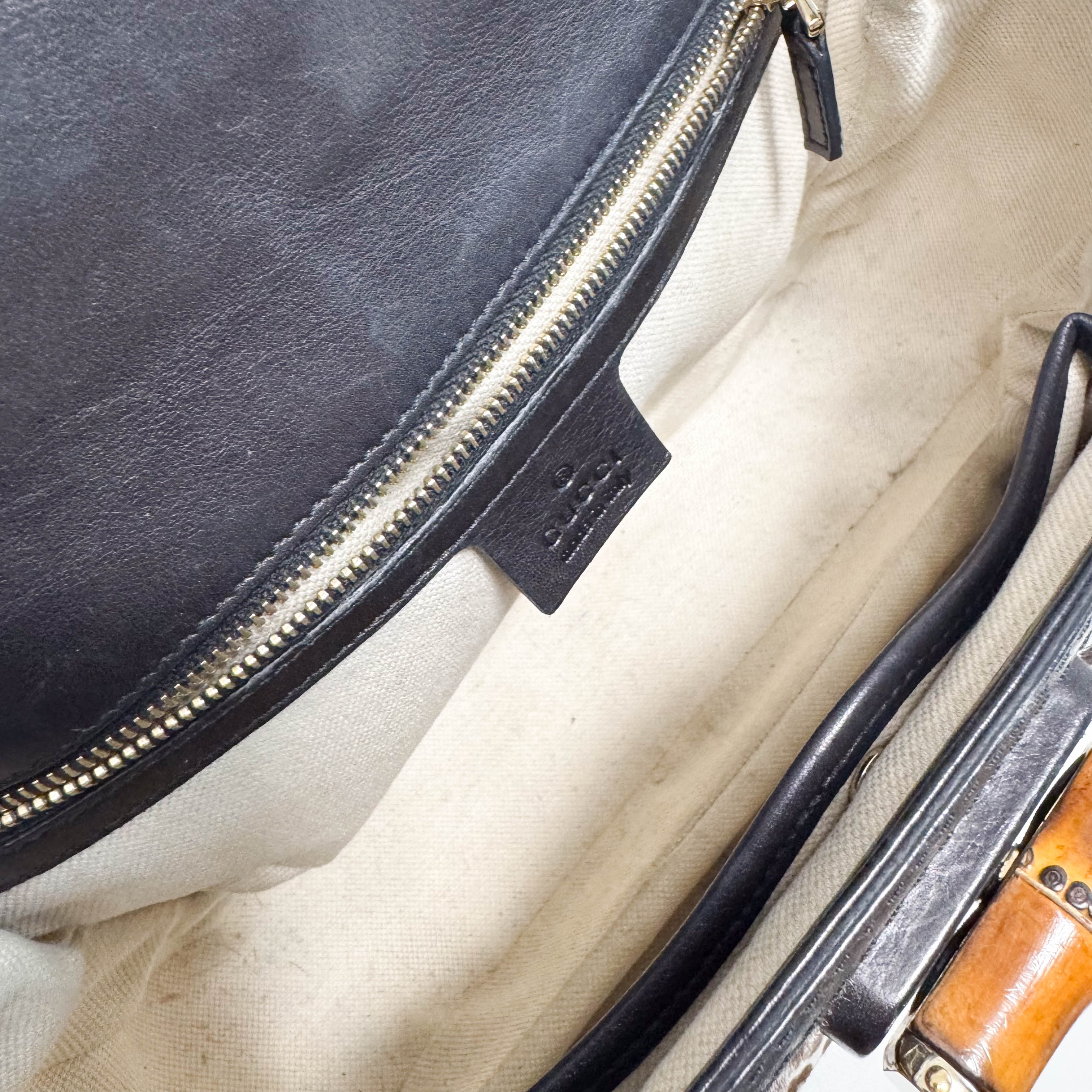 Bamboo Pony Hair Blue Leorapd Print Handbag