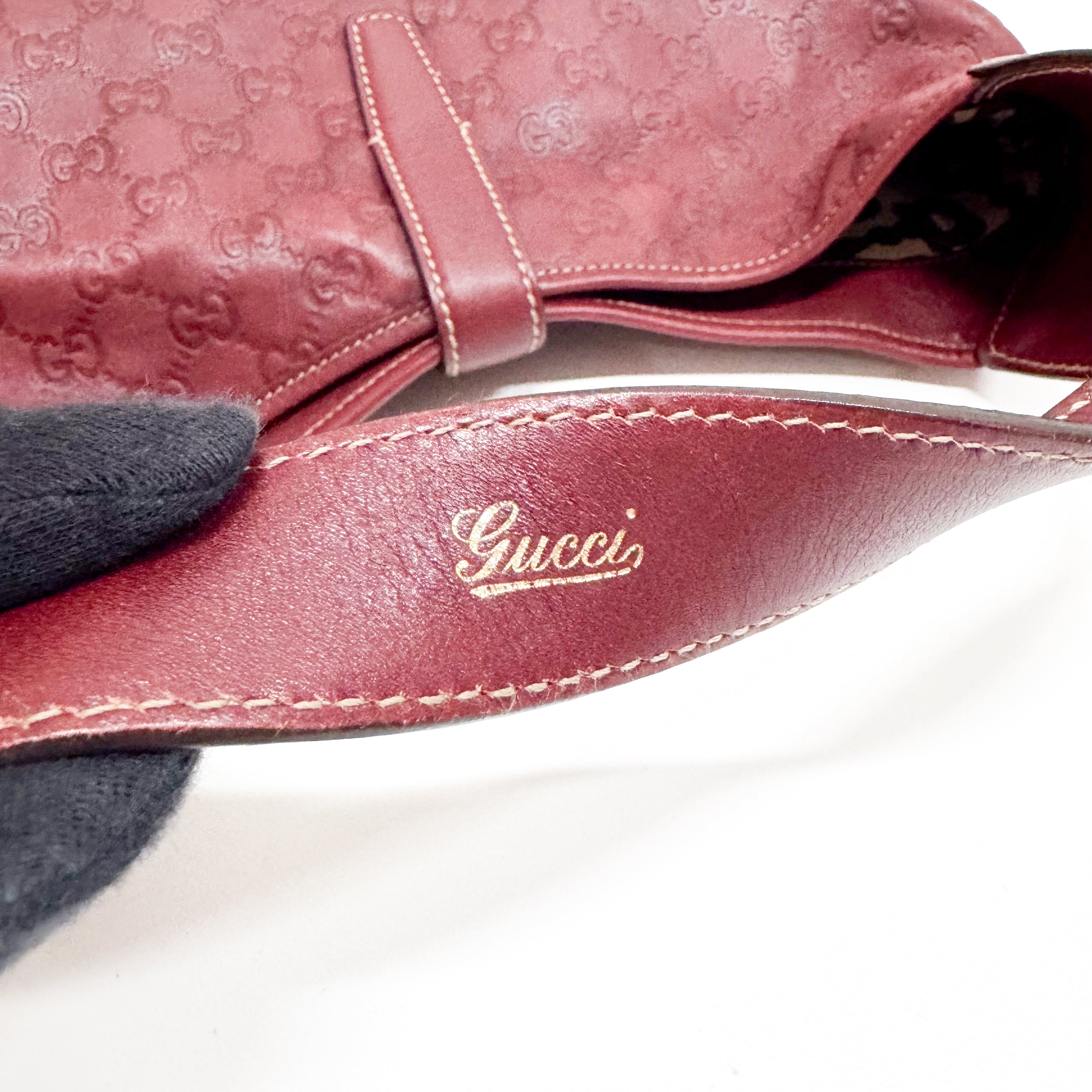 Guccissima Red Leather Hobo Bag