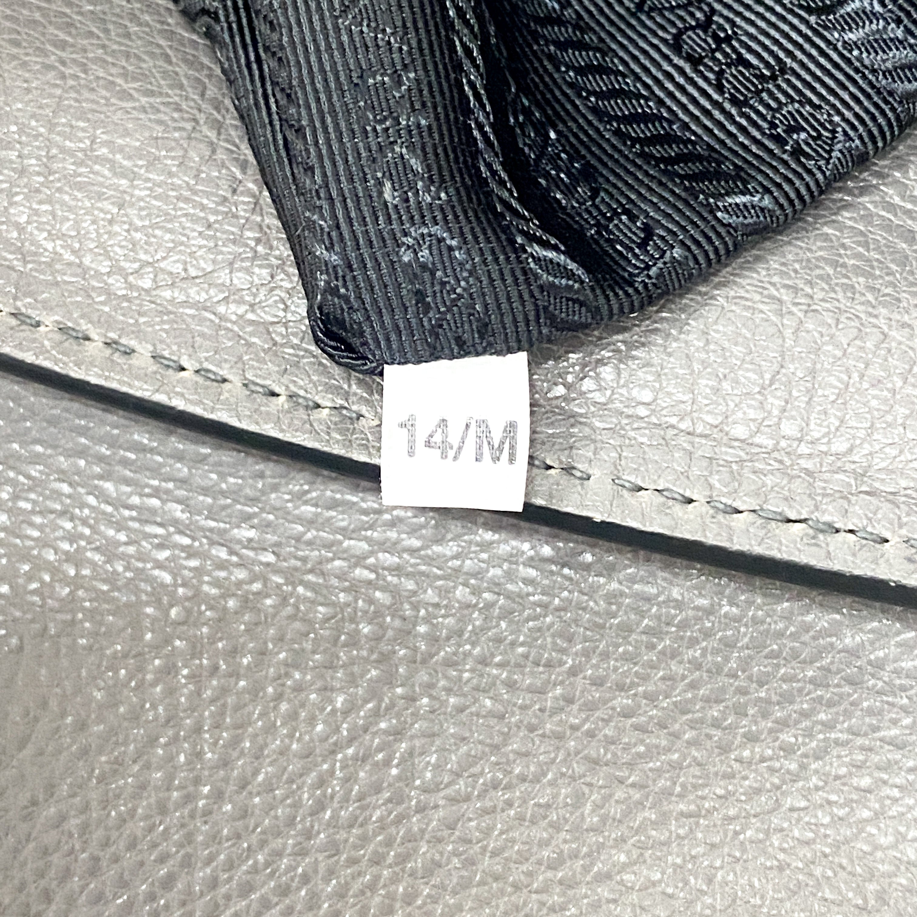 Grey Leather Two Way Bag