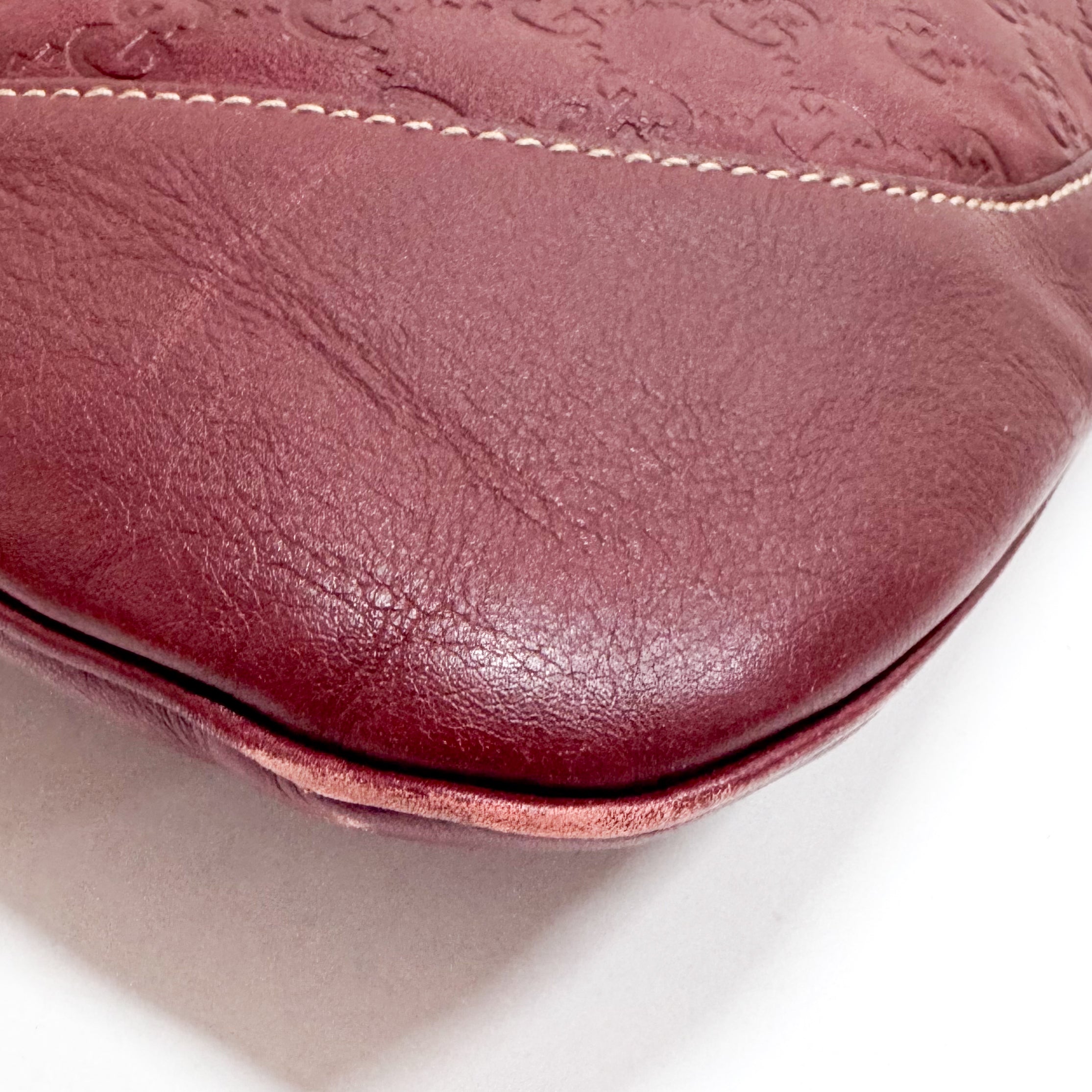 Guccissima Red Leather Hobo Bag