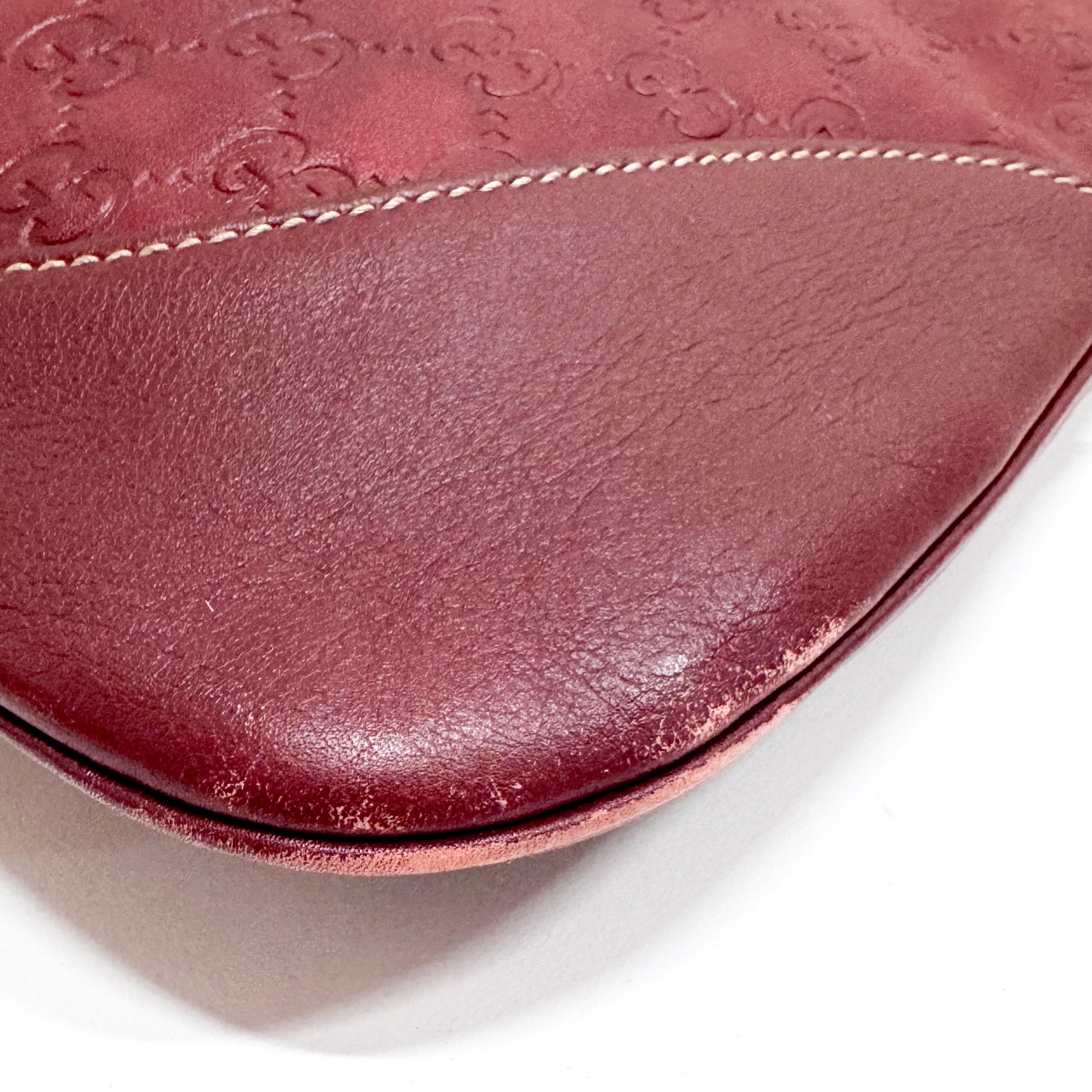 Guccissima Red Leather Hobo Bag