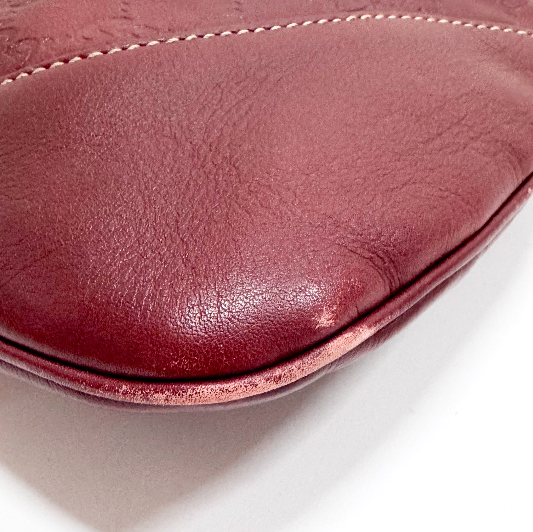 Guccissima Red Leather Hobo Bag