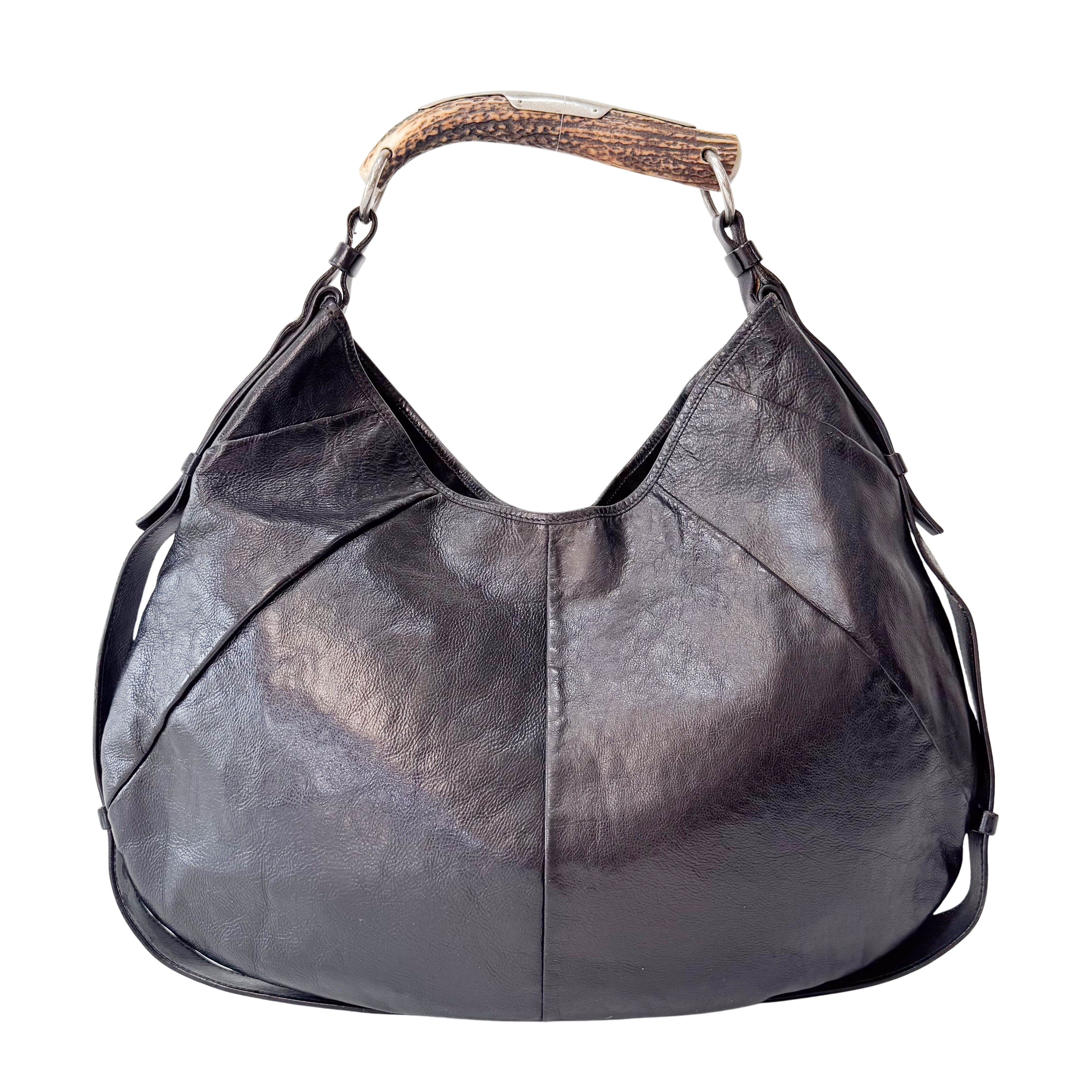 Mombasa Black Leather Shoulder Bag