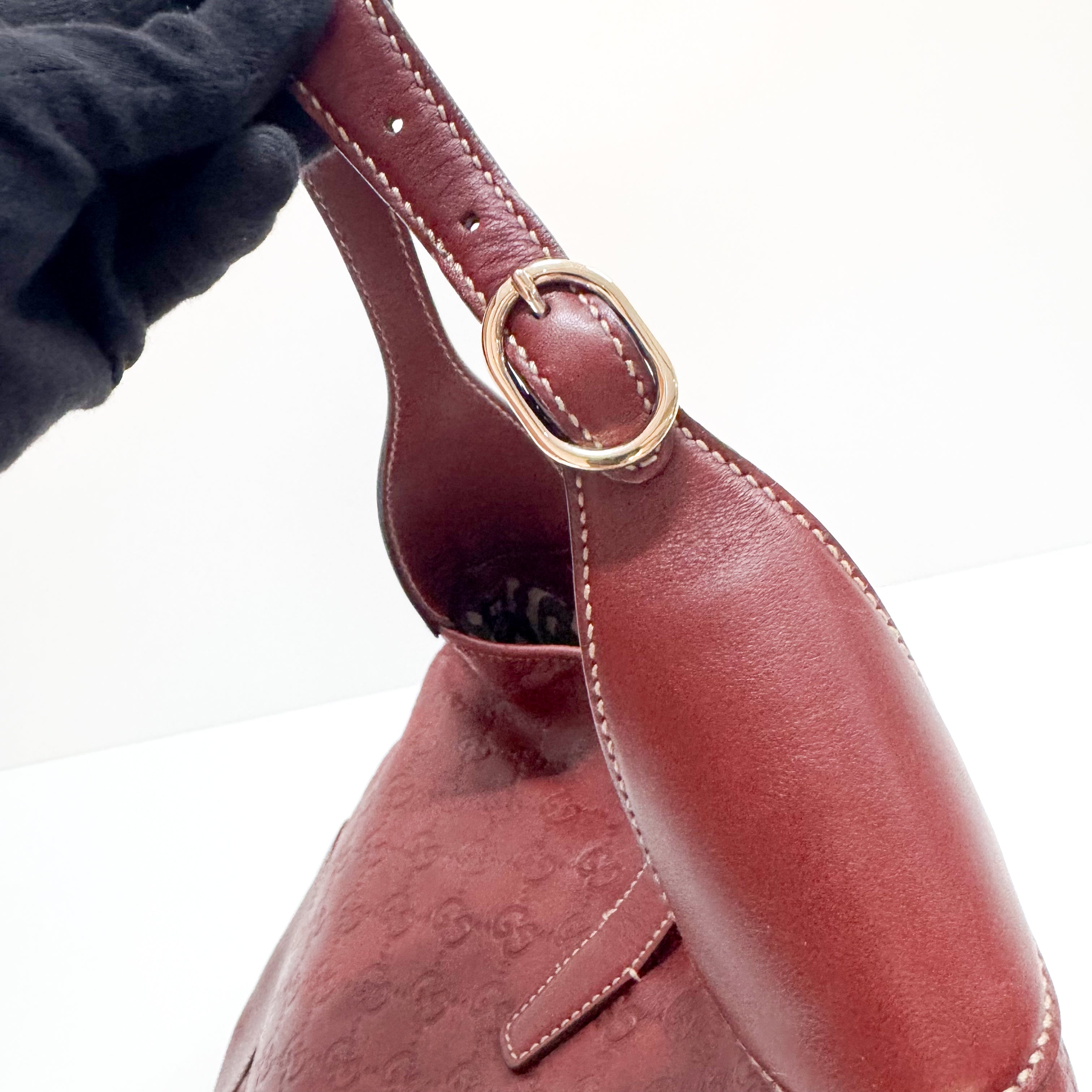 Guccissima Red Leather Hobo Bag