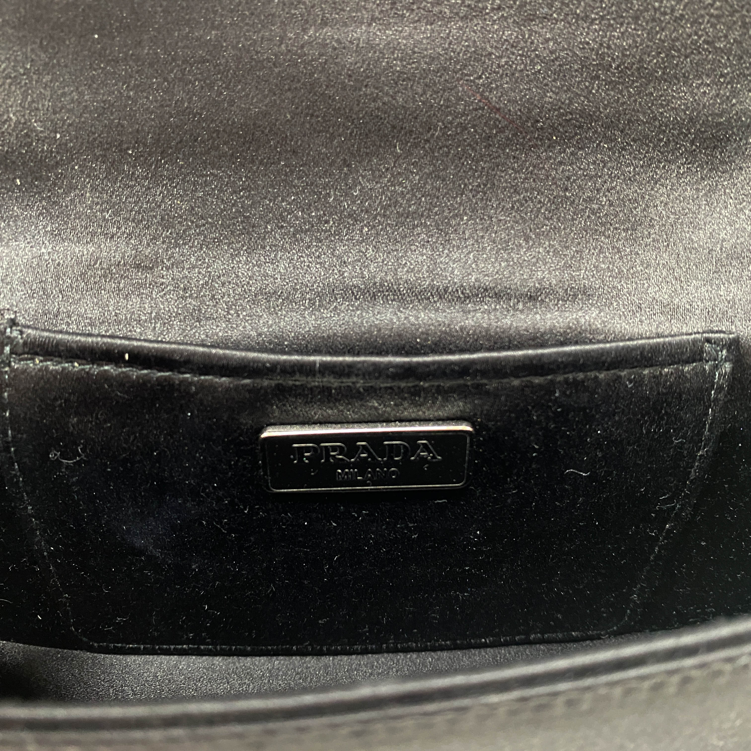 Bijou Black Satin Chain Shoulder Bag