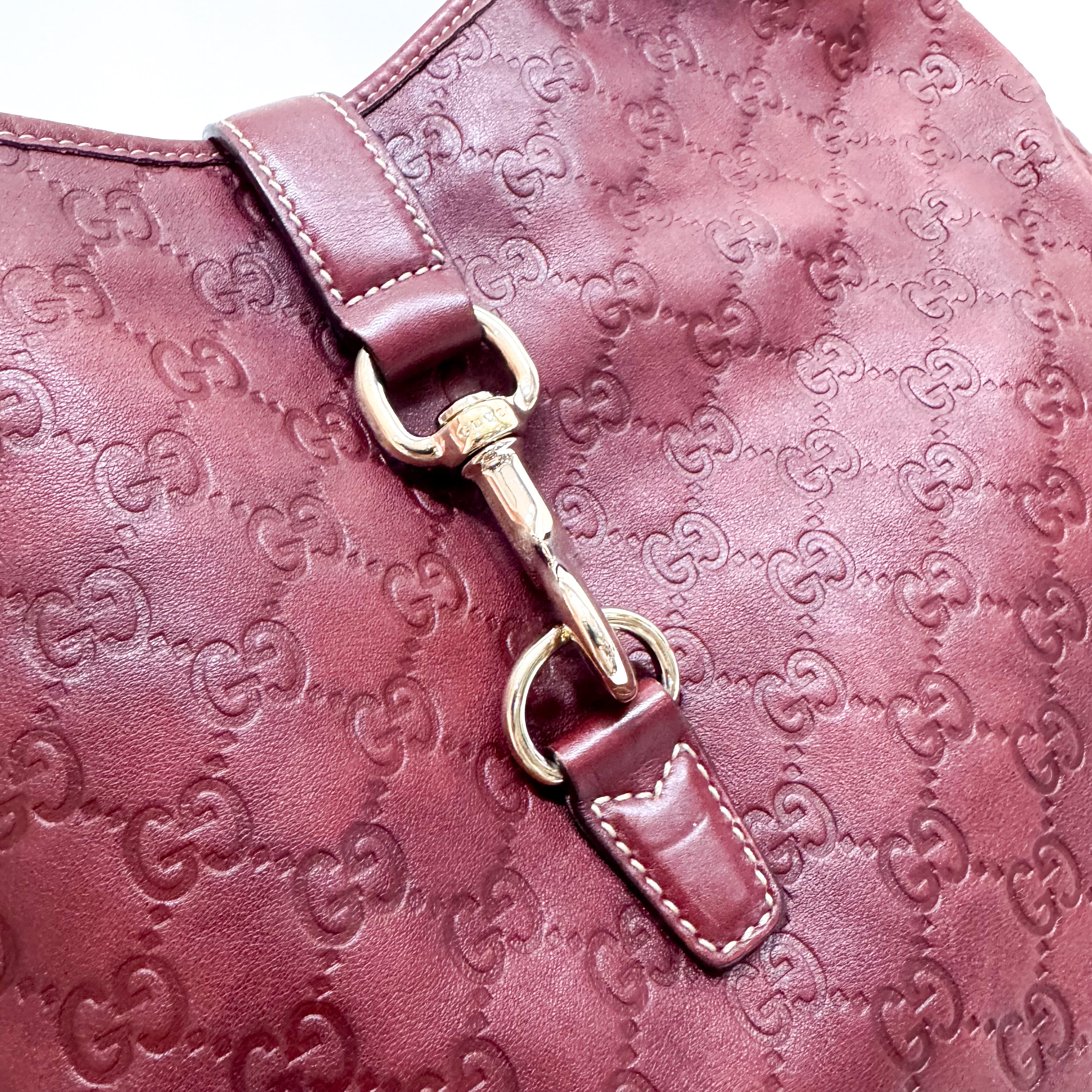 Guccissima Red Leather Hobo Bag