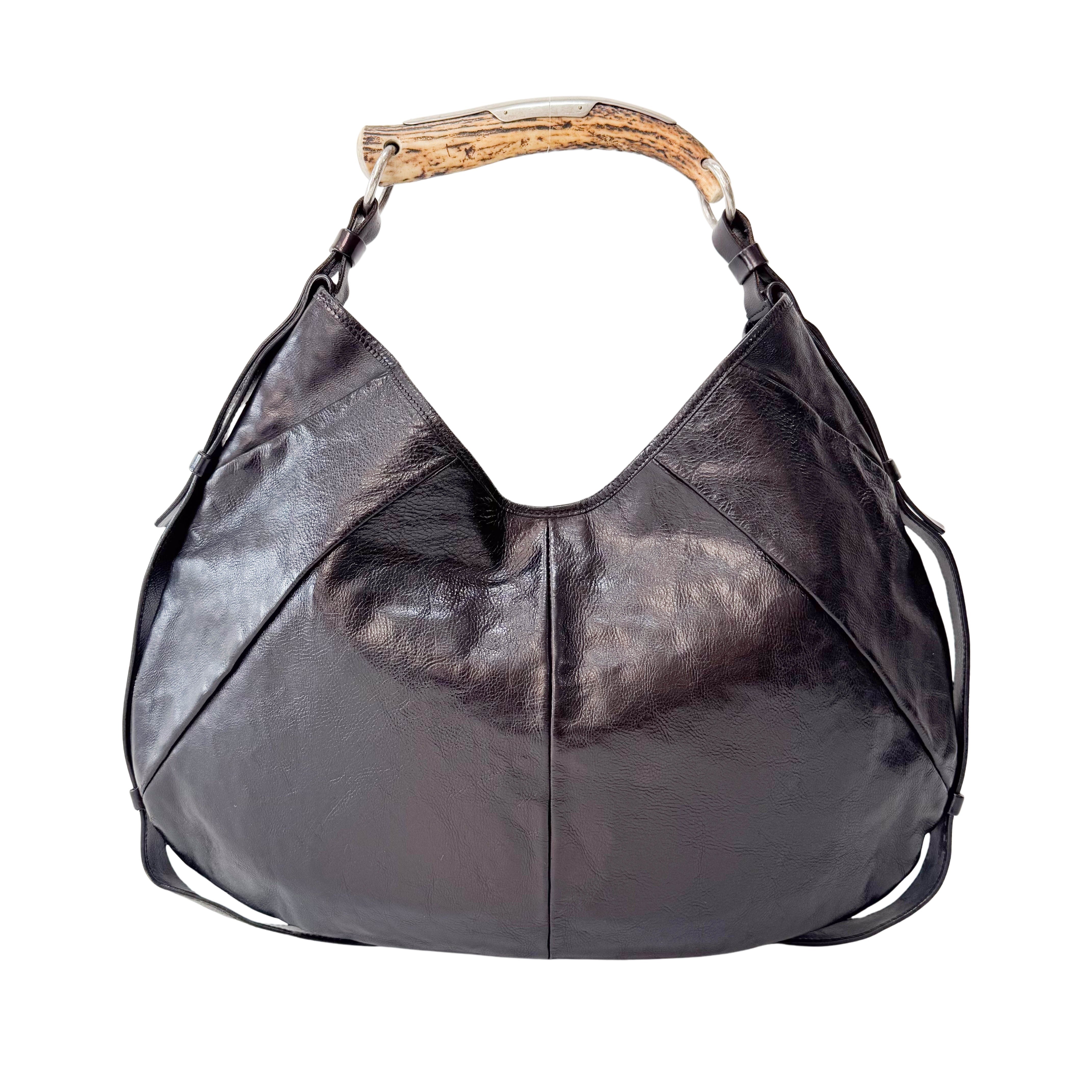Mombasa Black Leather Shoulder Bag