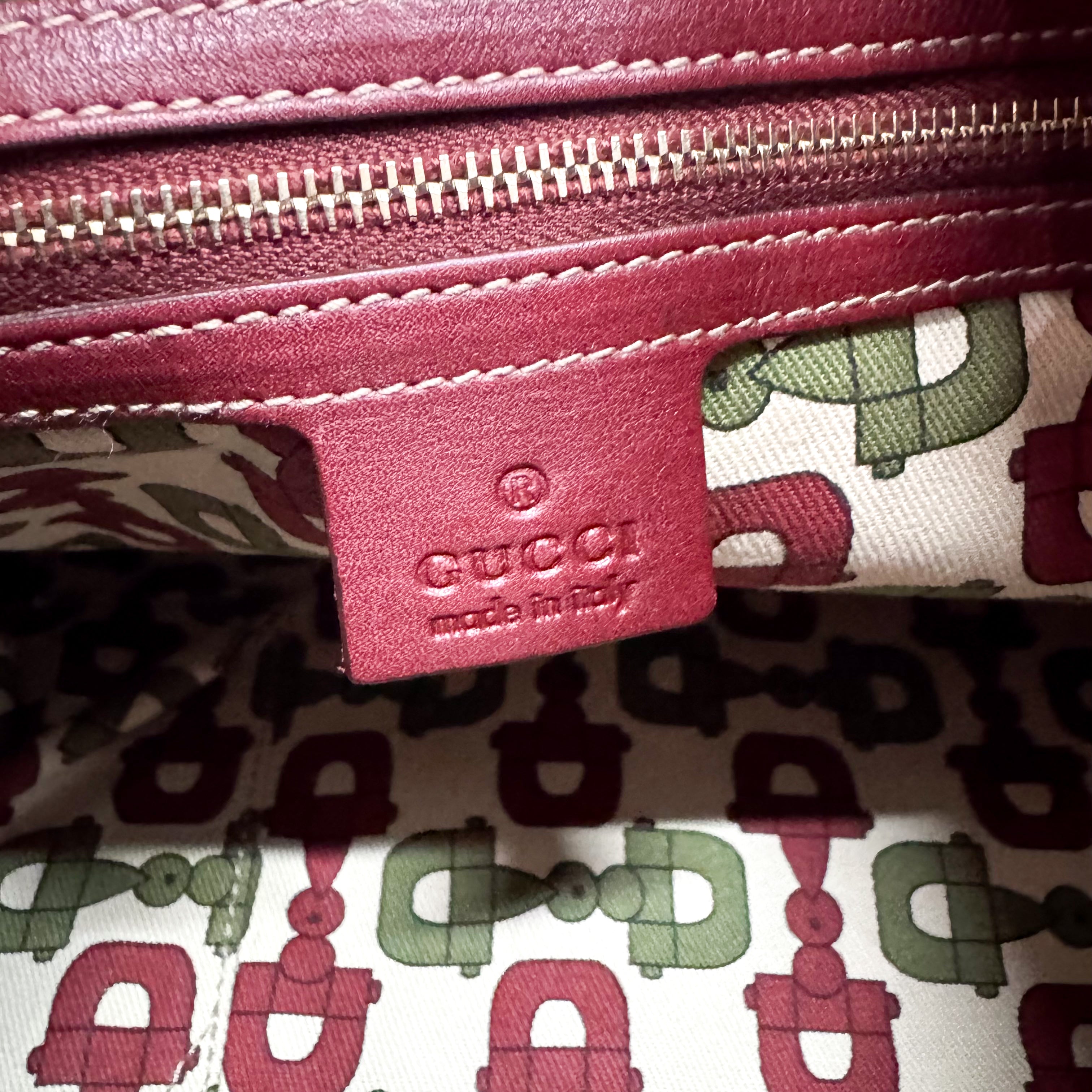 Guccissima Red Leather Hobo Bag
