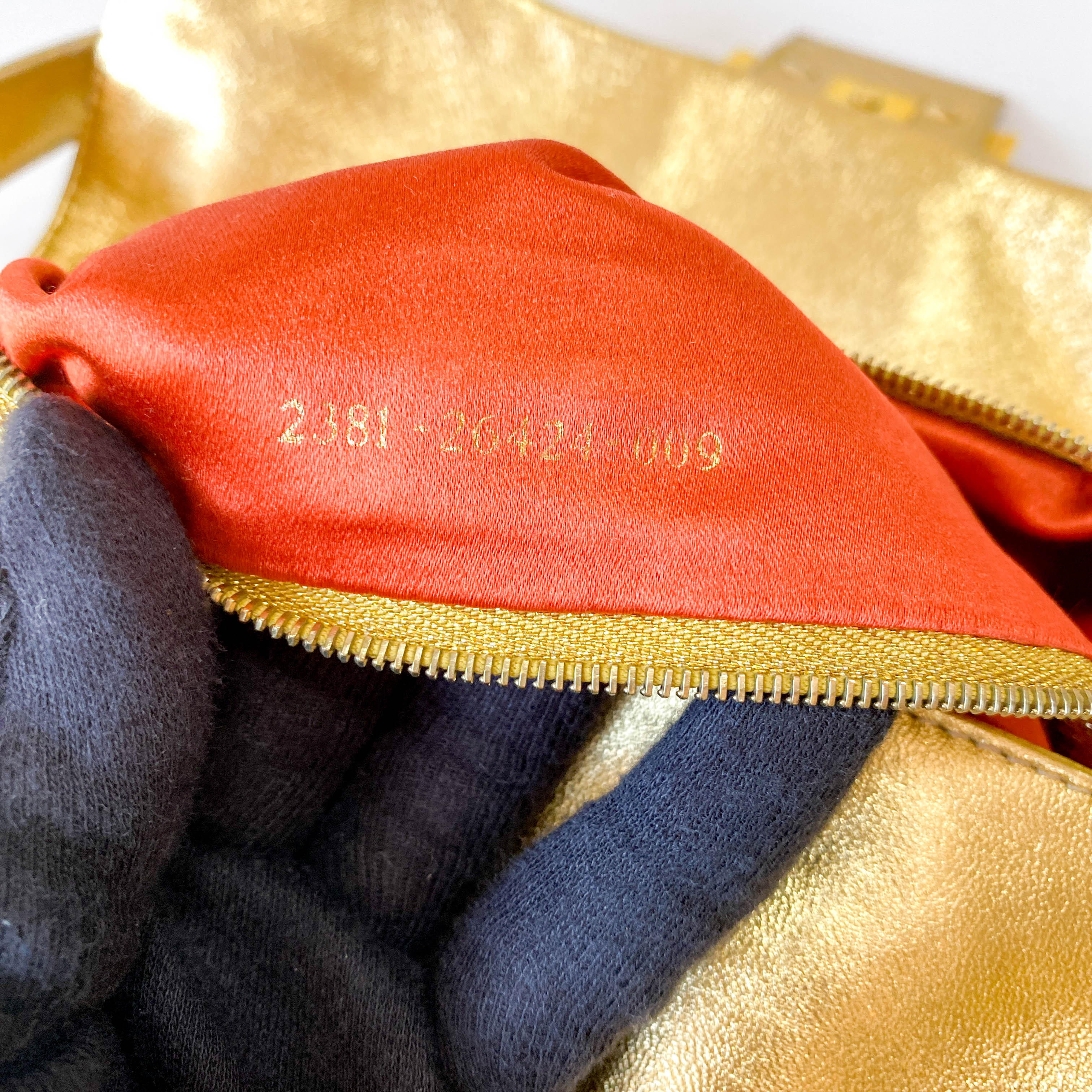 Baguette Gold Leather with Rhinestone Buckle Shoulder Bag