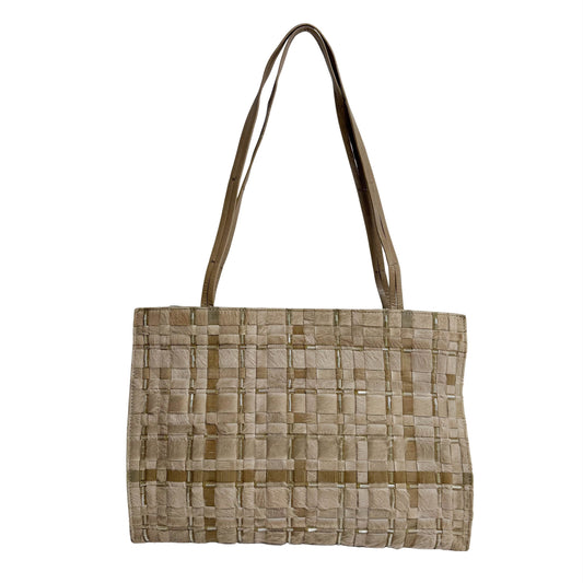 Vintage Intrecciato Beige Pony Hair Shoulder Bag