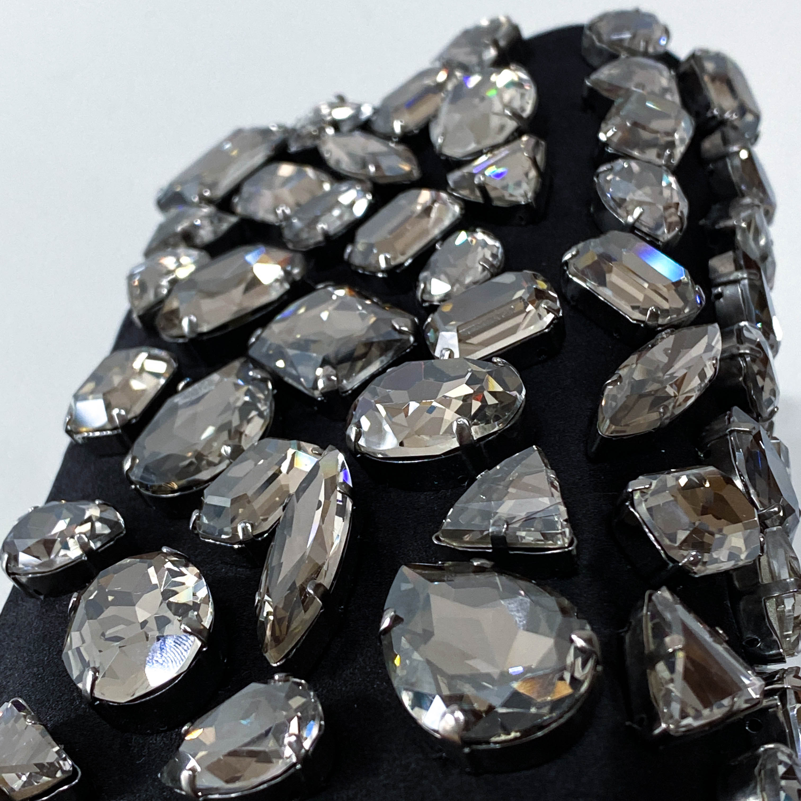 Bijou Black Satin Chain Shoulder Bag