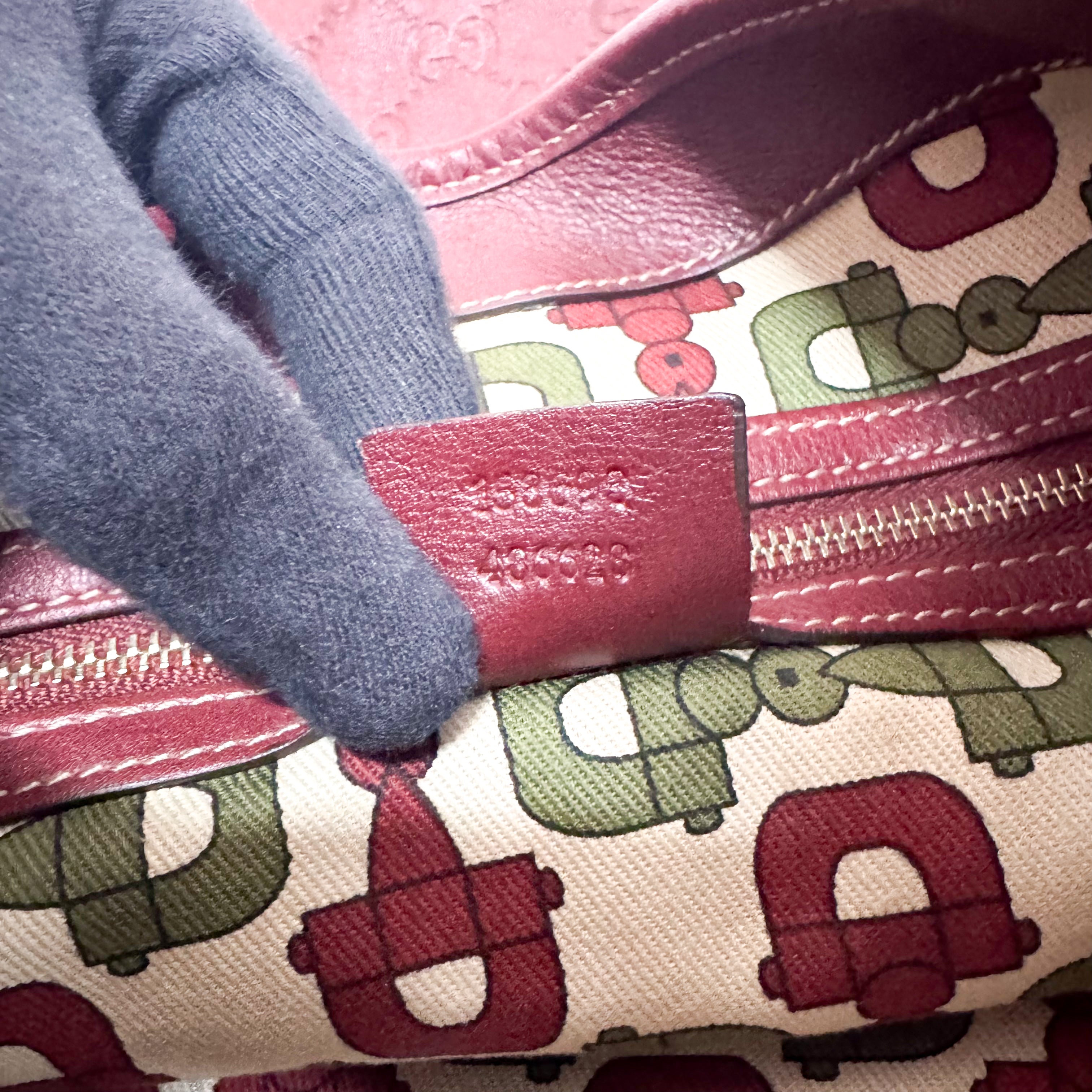 Guccissima Red Leather Hobo Bag