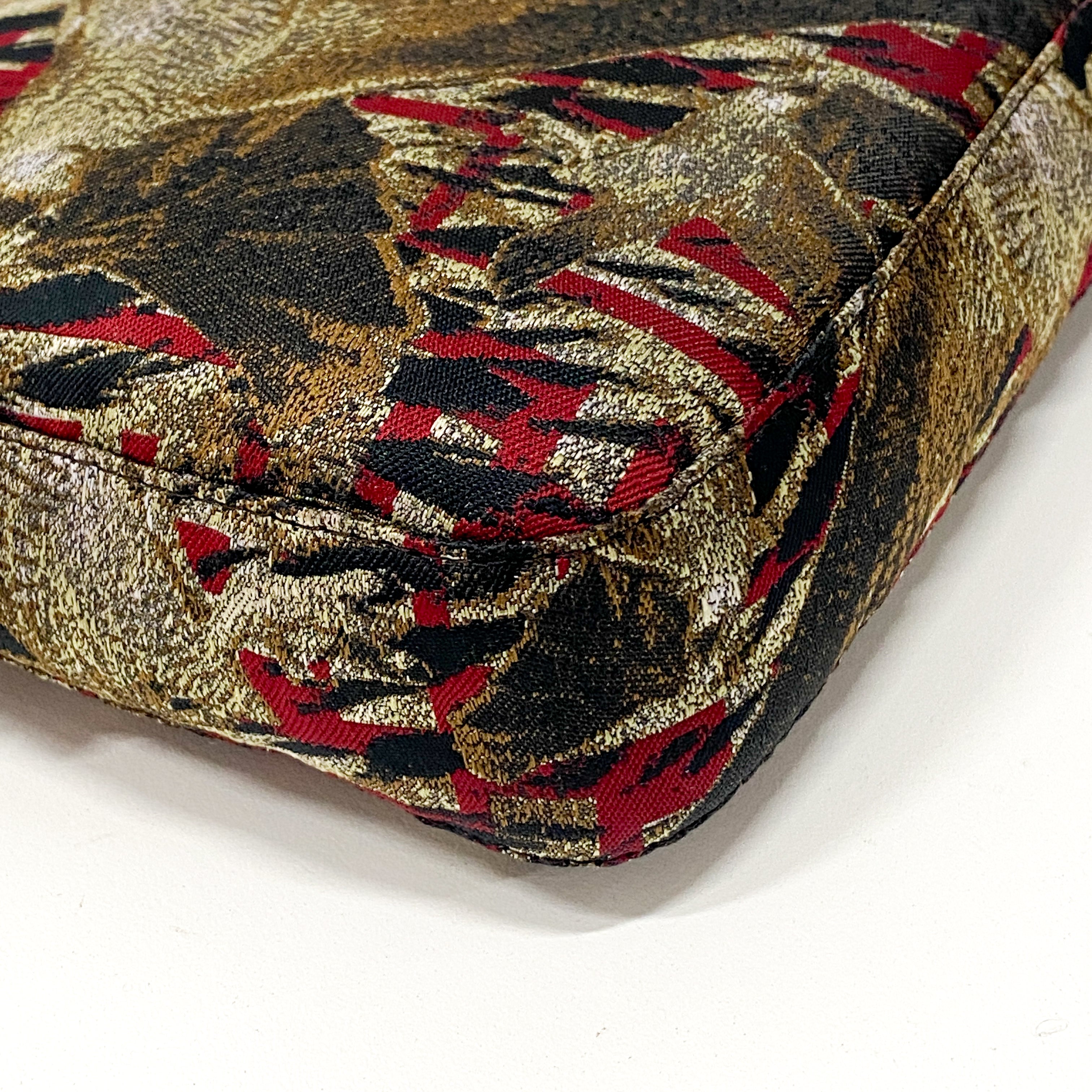 Zucca Bird Printed Baguette Shoulder bag Red x Brown