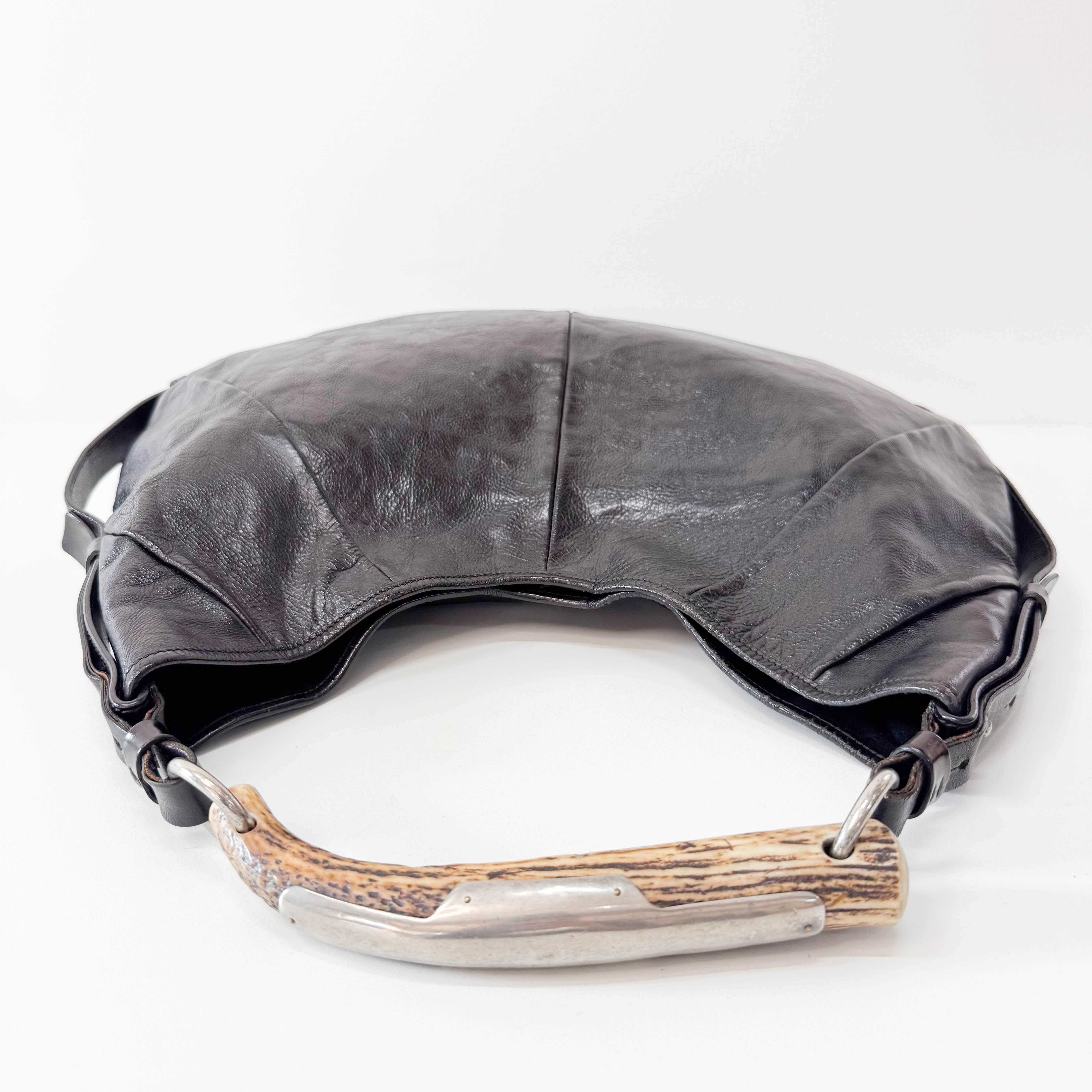 Mombasa Black Leather Shoulder Bag