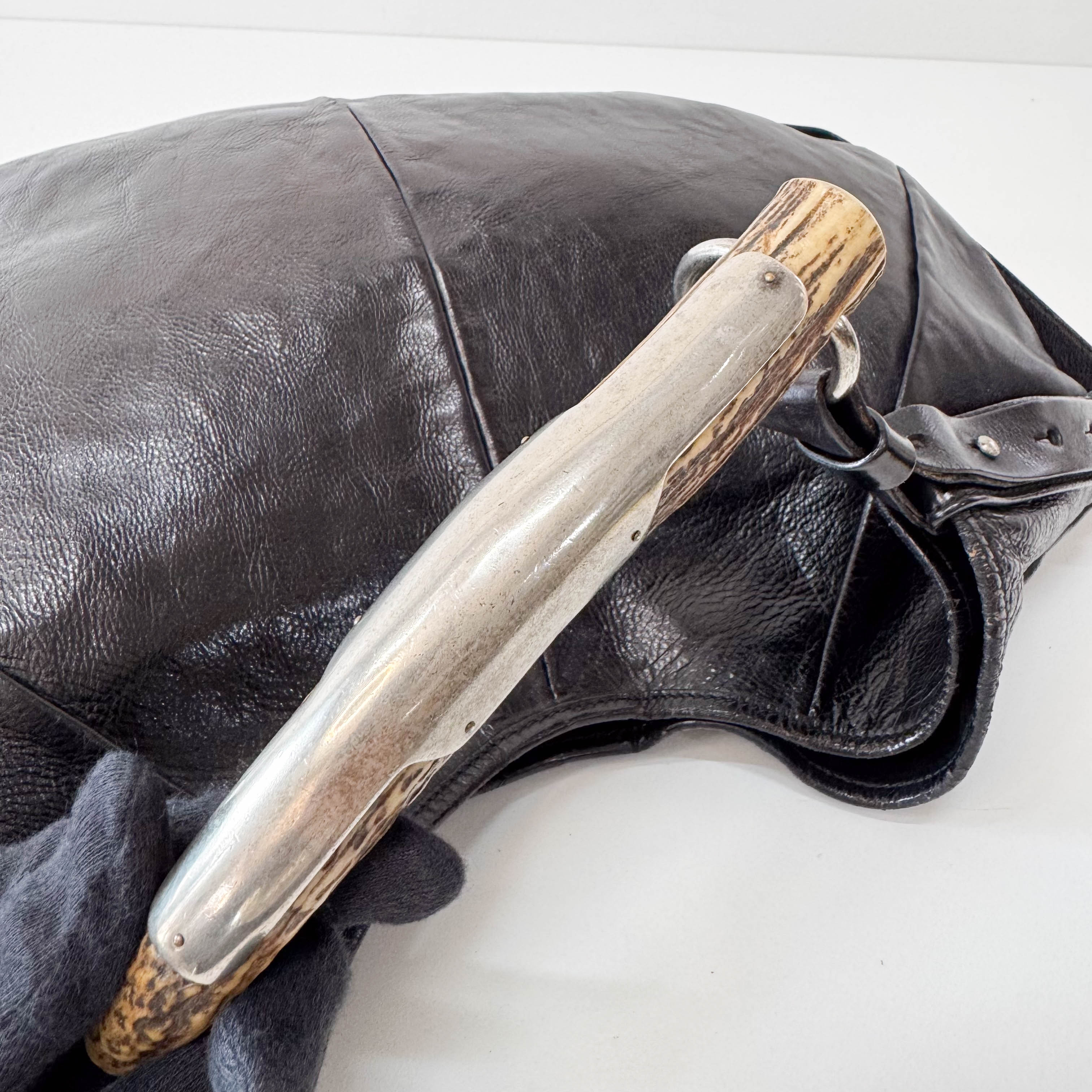 Mombasa Black Leather Shoulder Bag