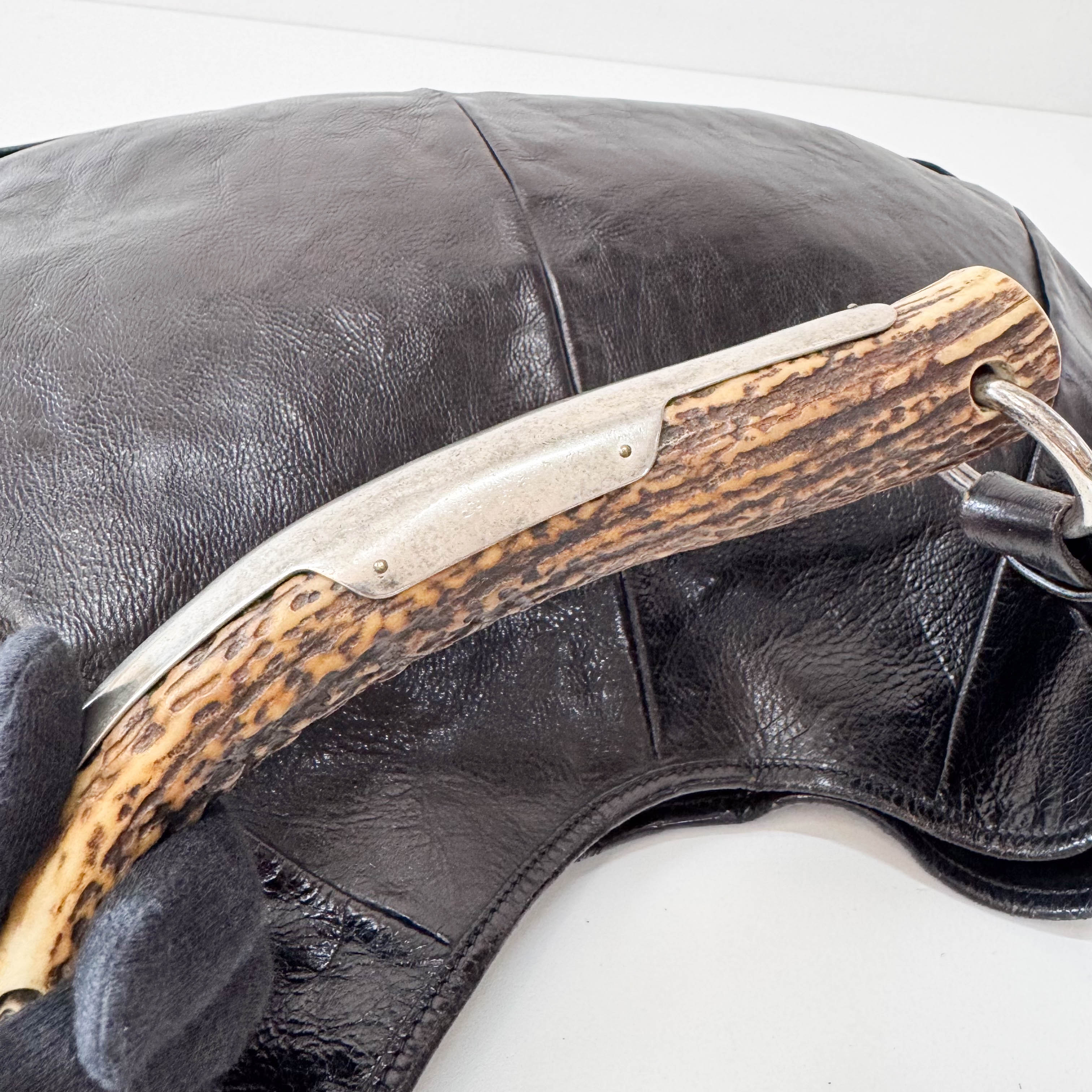 Mombasa Black Leather Shoulder Bag