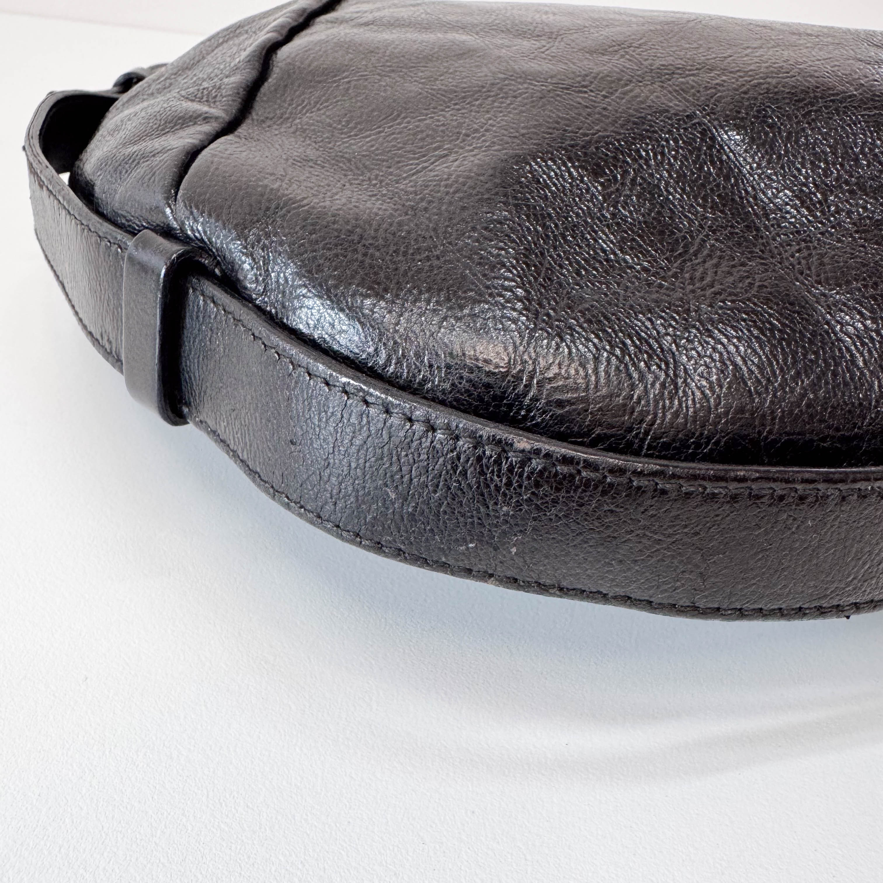 Mombasa Black Leather Shoulder Bag