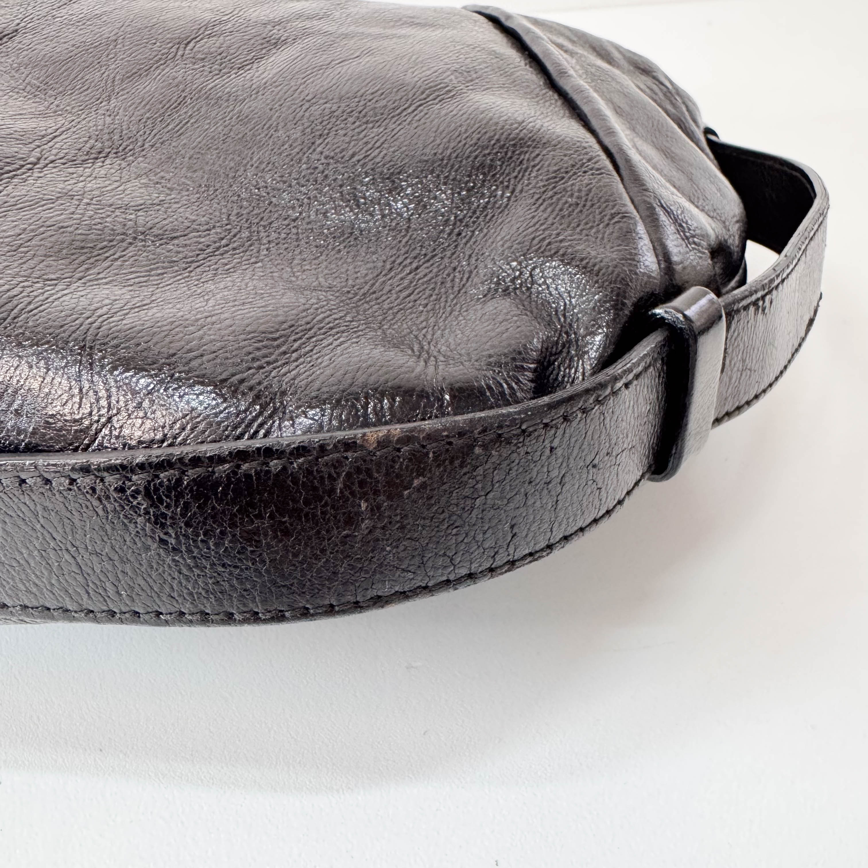 Mombasa Black Leather Shoulder Bag
