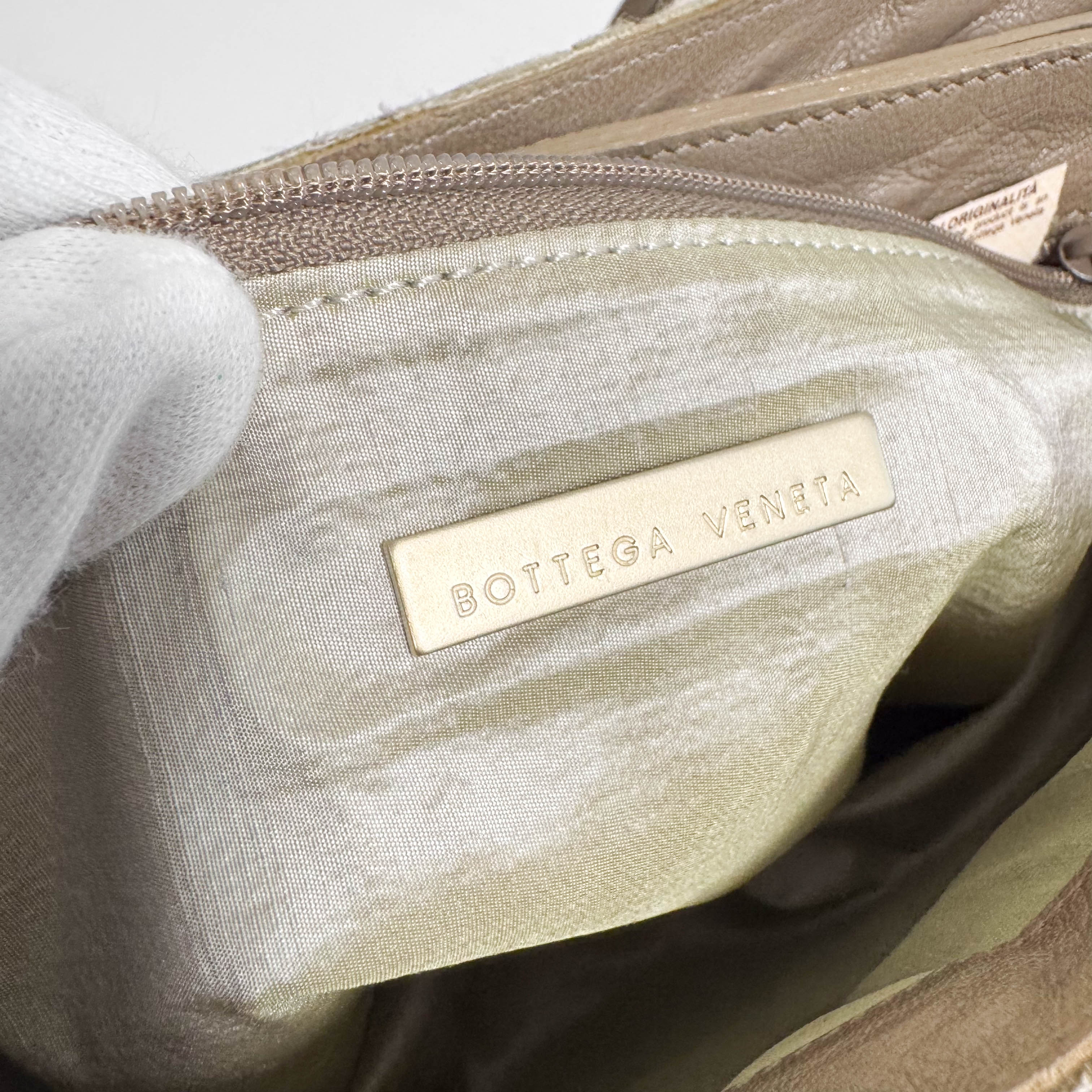 Vintage Intrecciato Beige Pony Hair Shoulder Bag