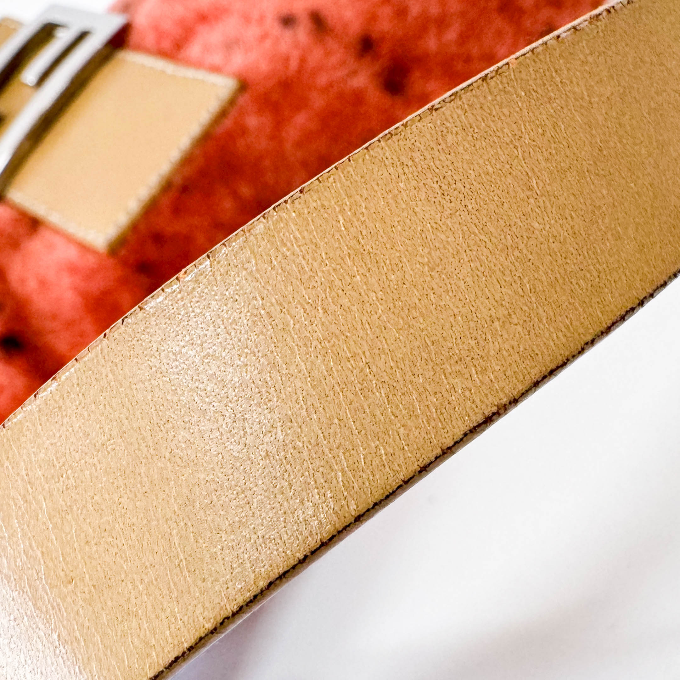 Leopard Orange Pony Hair Baguette Shoulder Bag