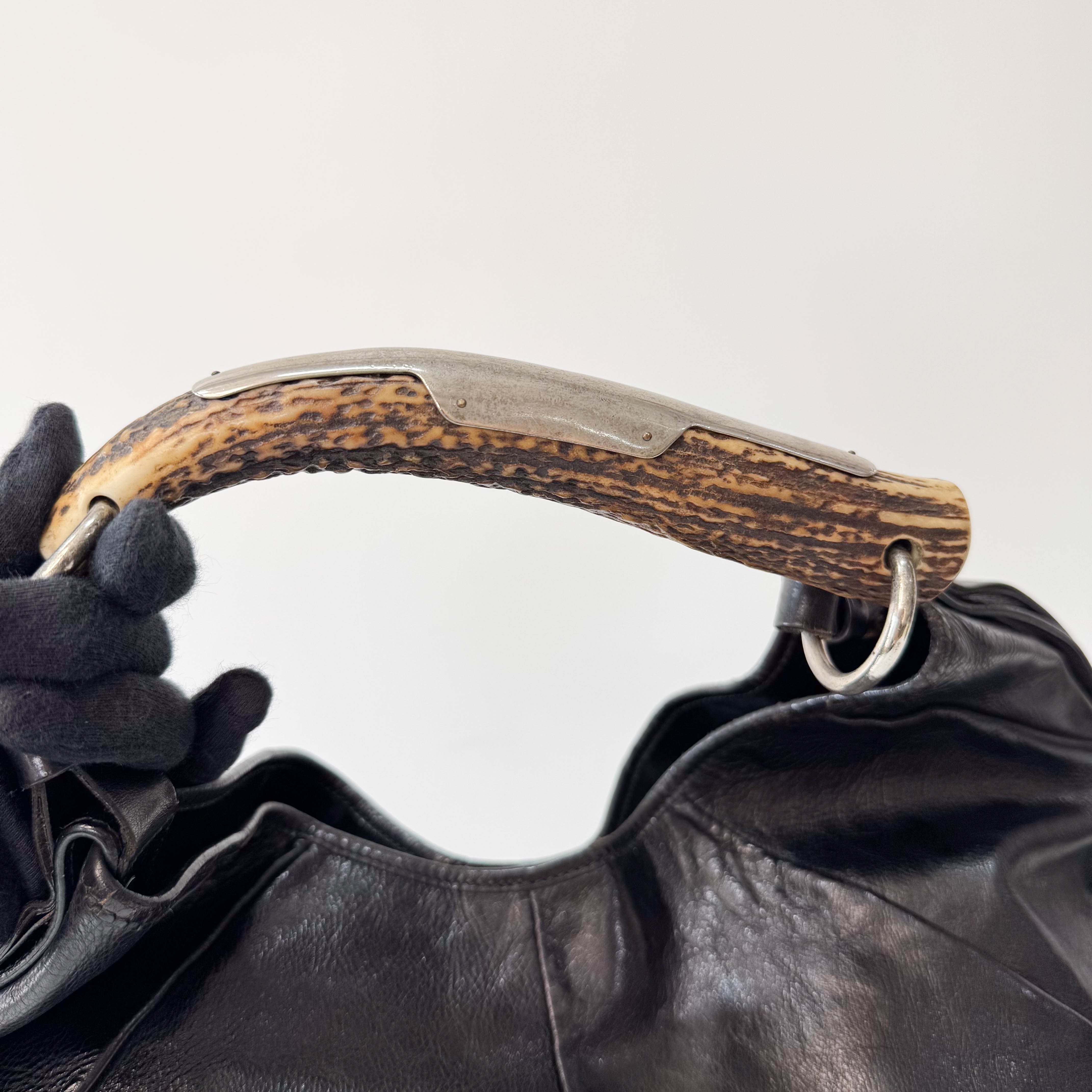 Mombasa Black Leather Shoulder Bag