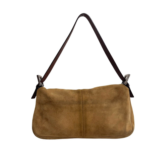 Baguette Suede Brown Shoulder Bag