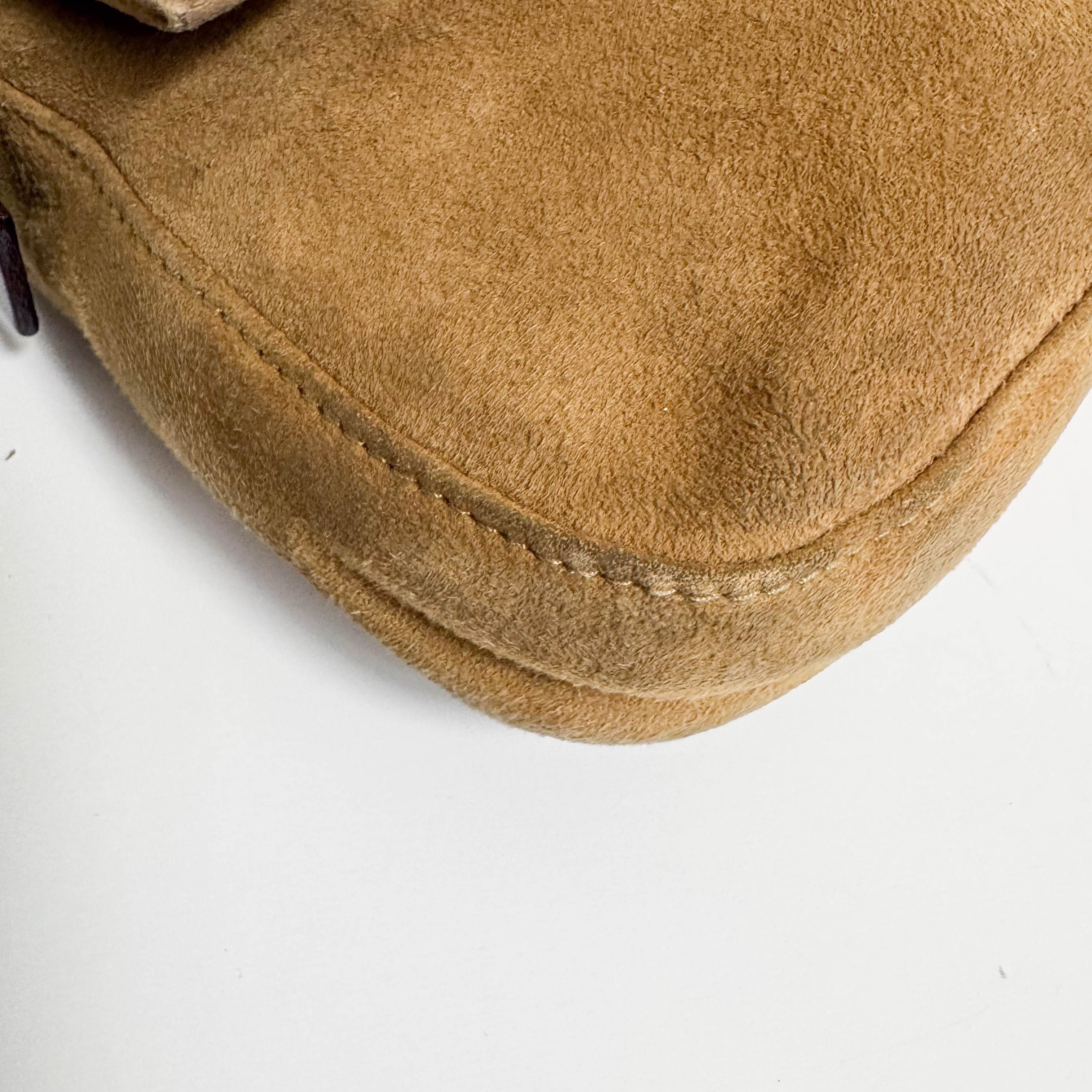 Baguette Suede Brown Shoulder Bag